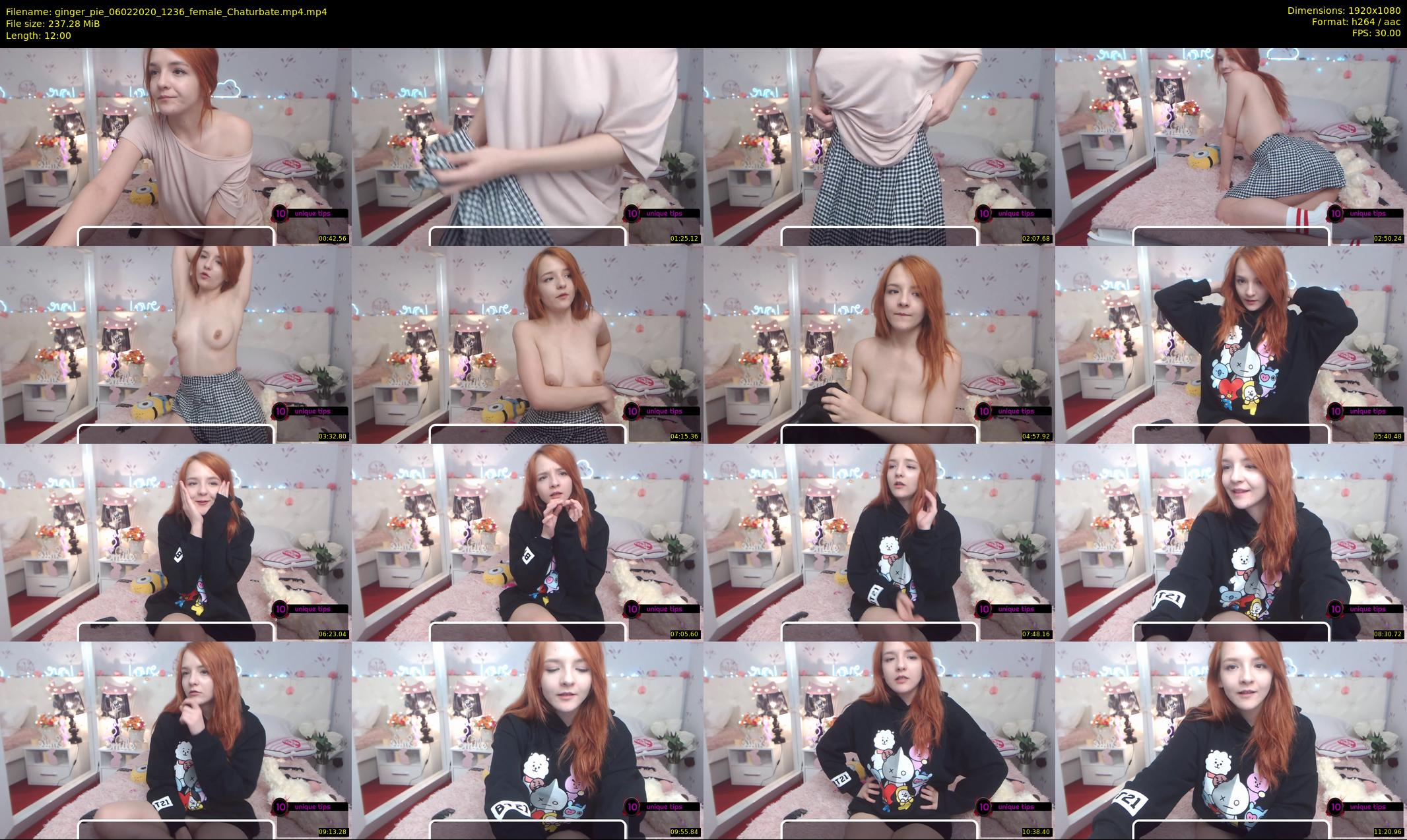 ginger_pie — 12 minute Chaturbate female cam show recording, 1080p, Feb 6, 2020