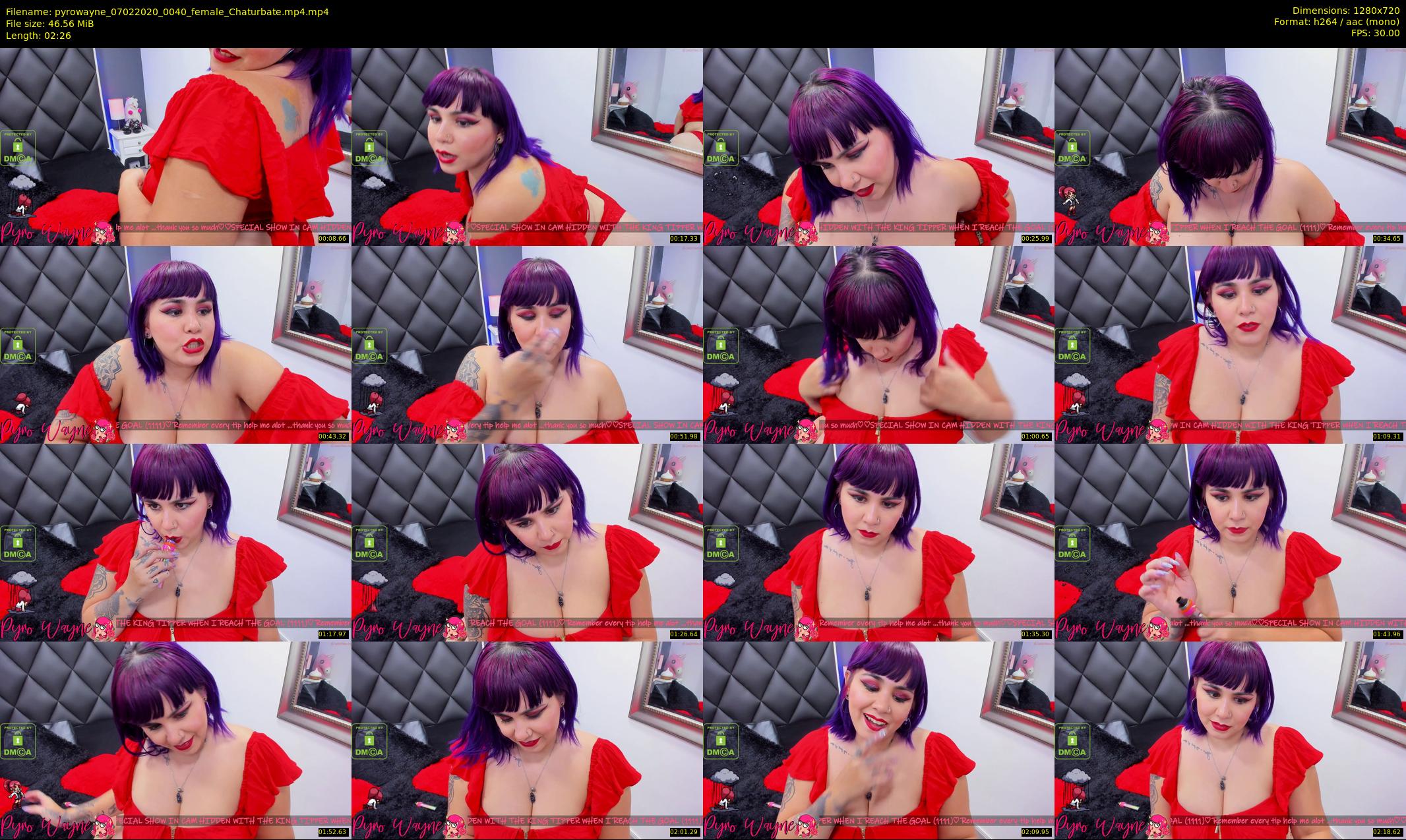 pyrowayne — 3 minute Chaturbate female cam show recording, 720p, Feb 7, 2020