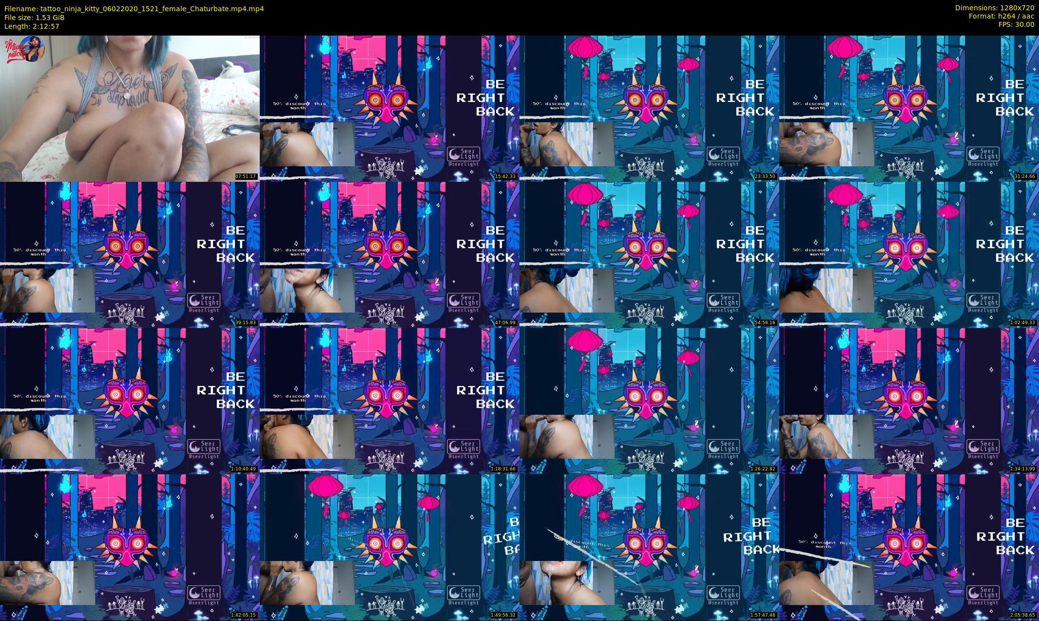 tattoo_ninja_kitty — 133 minute Chaturbate female cam show recording, 720p, Feb 6, 2020