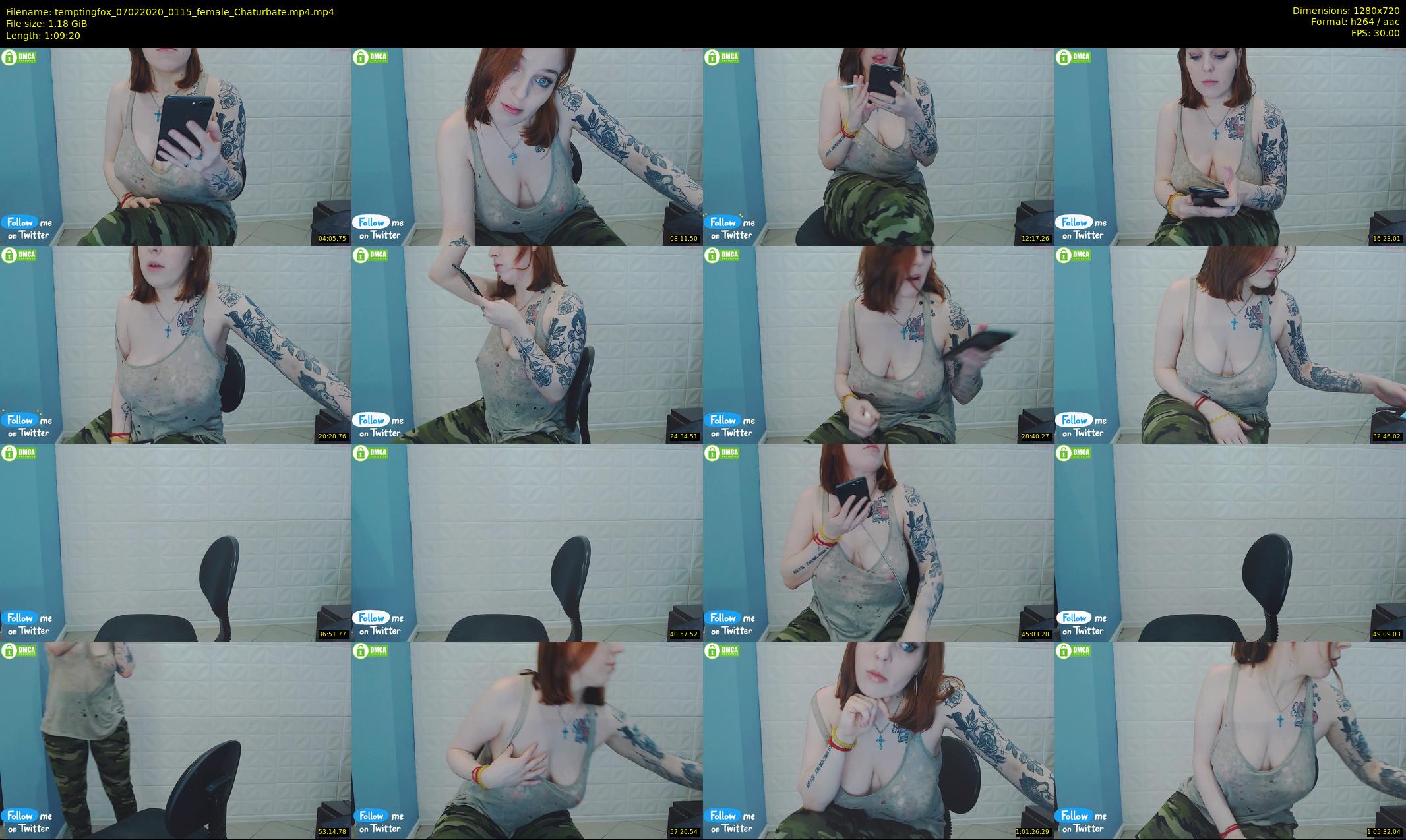 temptingfox — 70 minute Chaturbate female cam show recording, 720p, Feb 7, 2020