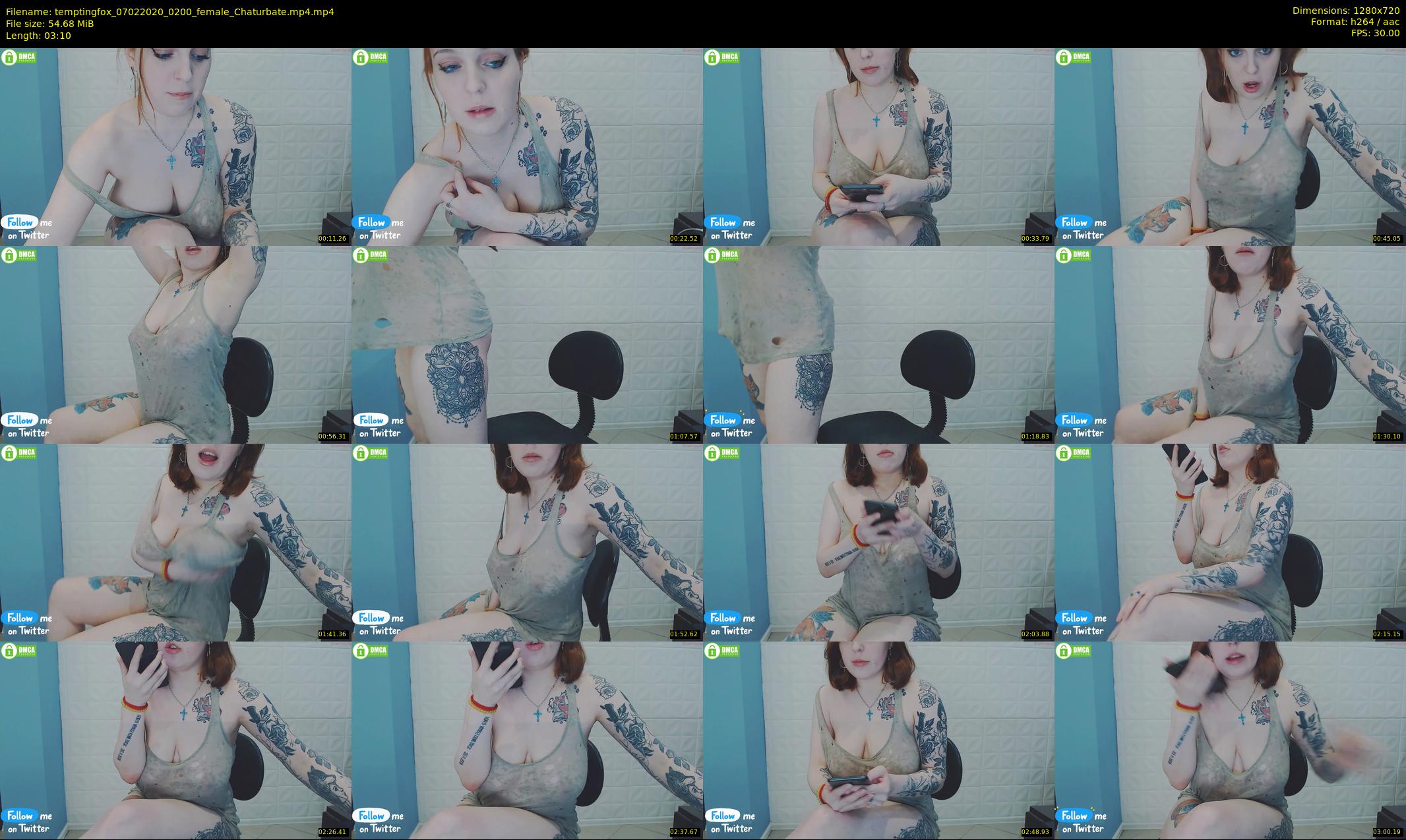 temptingfox — 4 minute Chaturbate female cam show recording, 720p, Feb 7, 2020