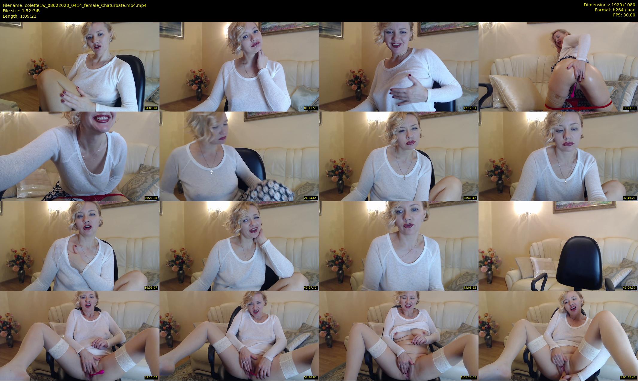 colette1w — 70 minute Chaturbate female cam show recording, 1080p, Feb 8, 2020