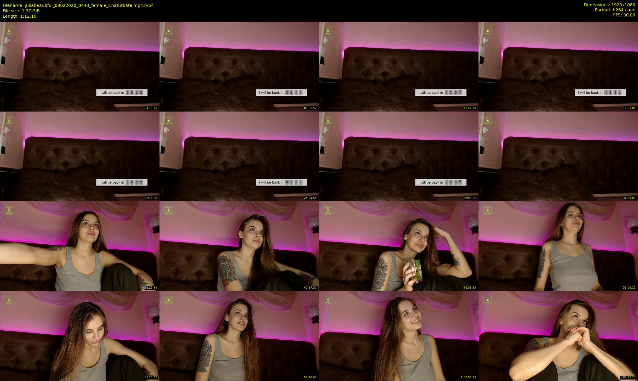 juliabeautiful — 73 minute Chaturbate female cam show recording, 1080p, Feb 8, 2020