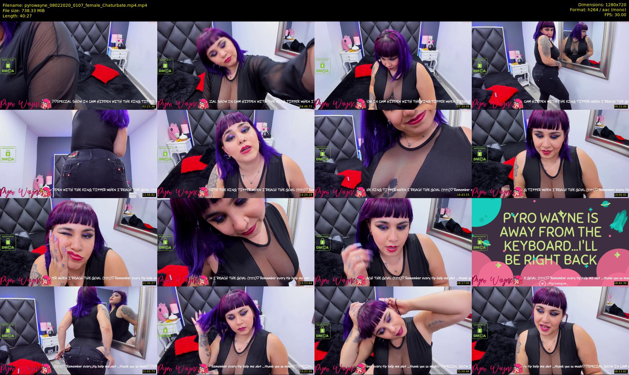 pyrowayne — 41 minute Chaturbate female cam show recording, 720p, Feb 8, 2020