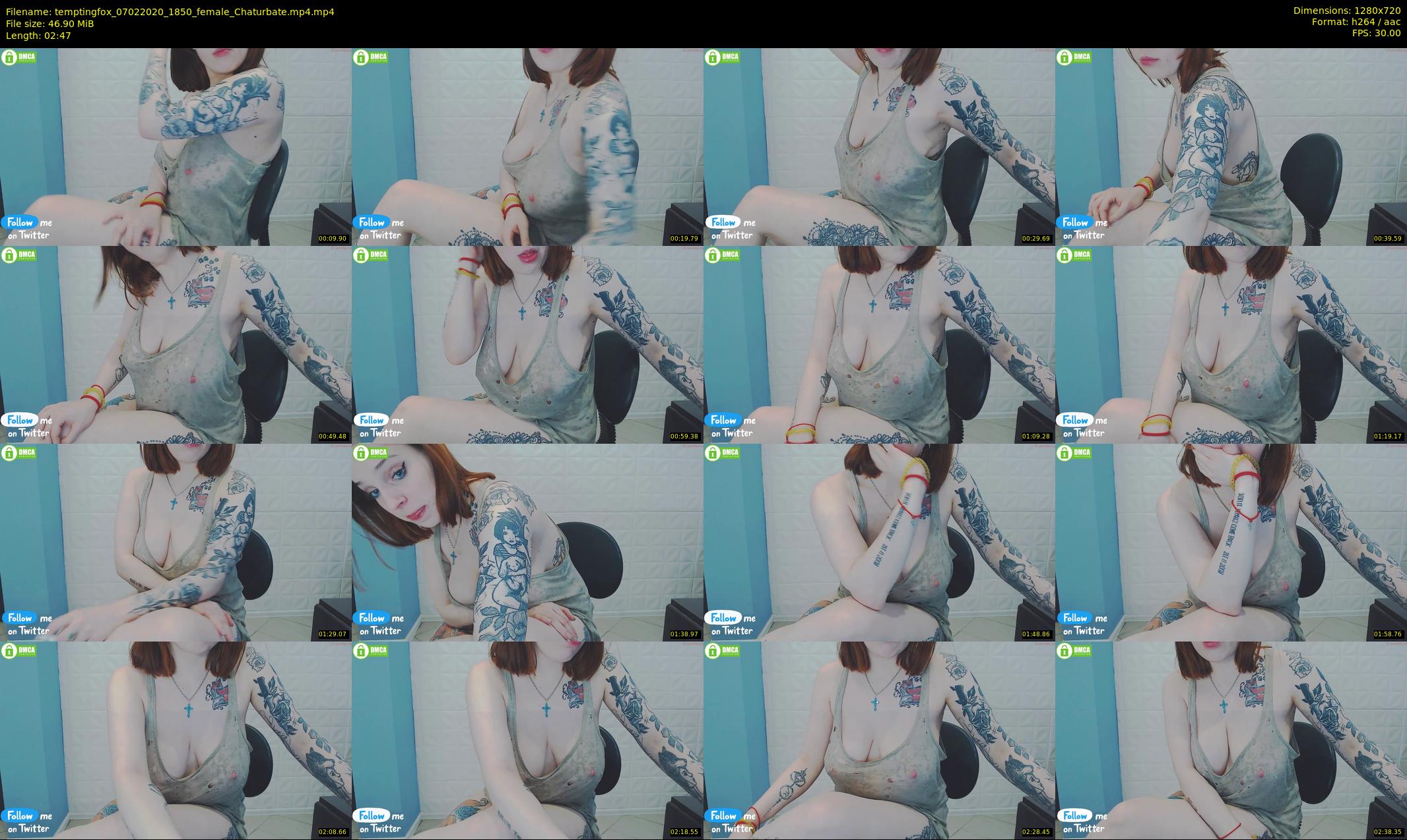 temptingfox — 3 minute Chaturbate female cam show recording, 720p, Feb 7, 2020