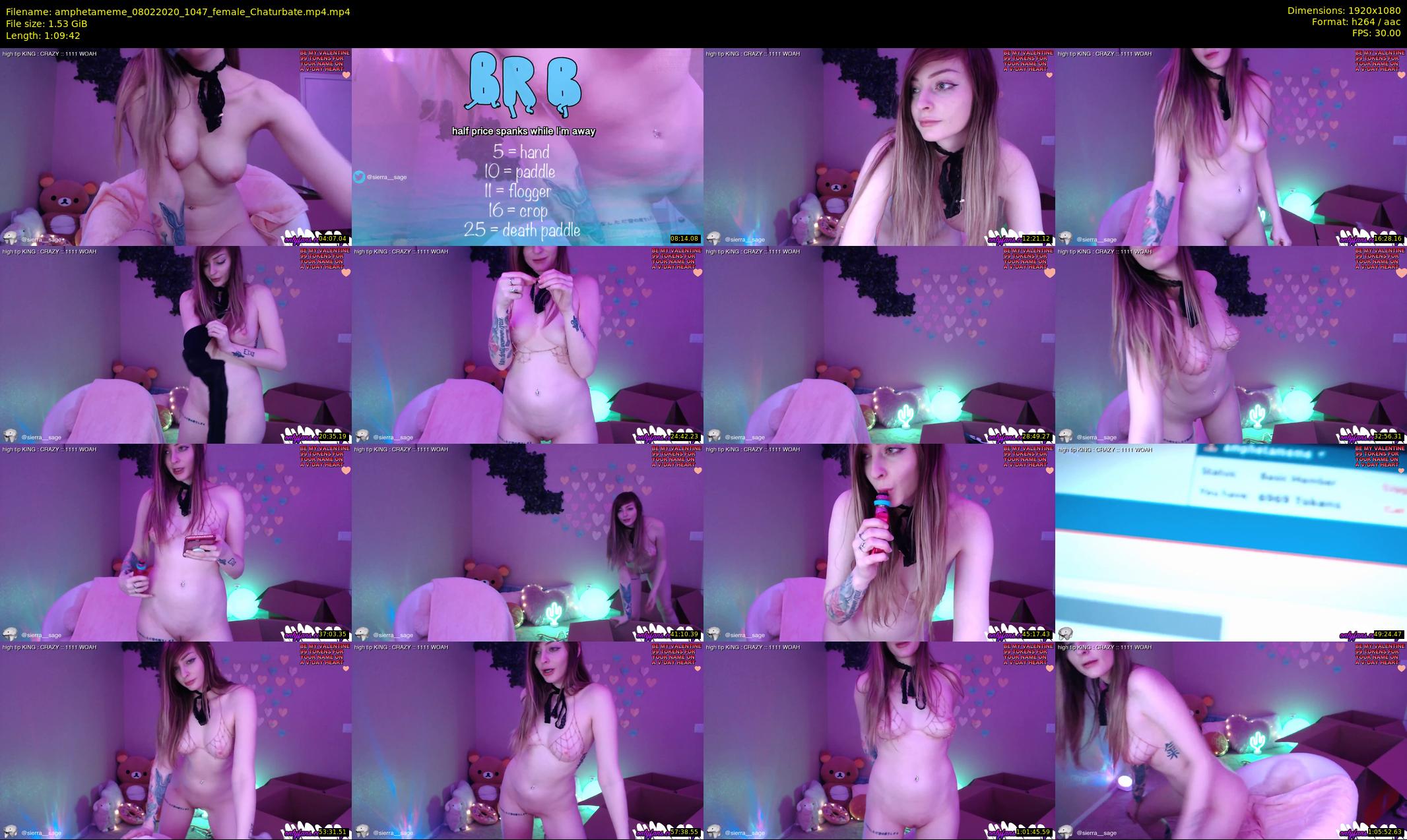 amphetameme — 70 minute Chaturbate female cam show recording, 1080p, Feb 8, 2020