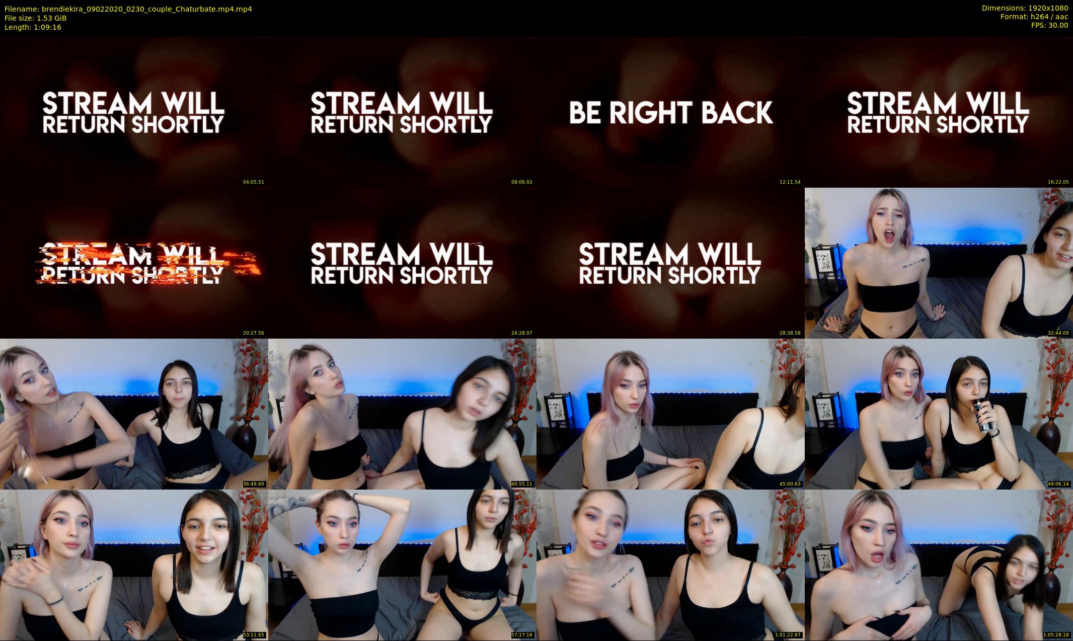 brendiekira — 70 minute Chaturbate couple cam show recording, 1080p, Feb 9, 2020