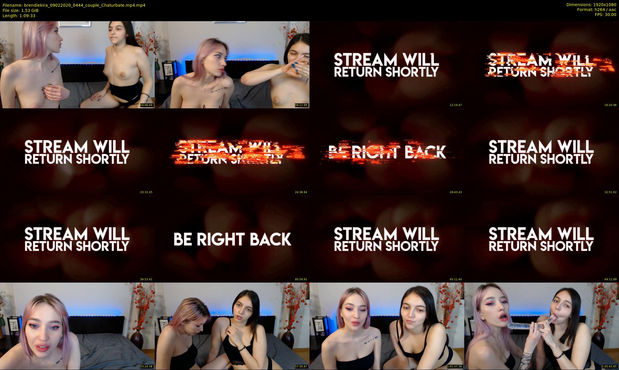 brendiekira — 70 minute Chaturbate couple cam show recording, 1080p, Feb 9, 2020