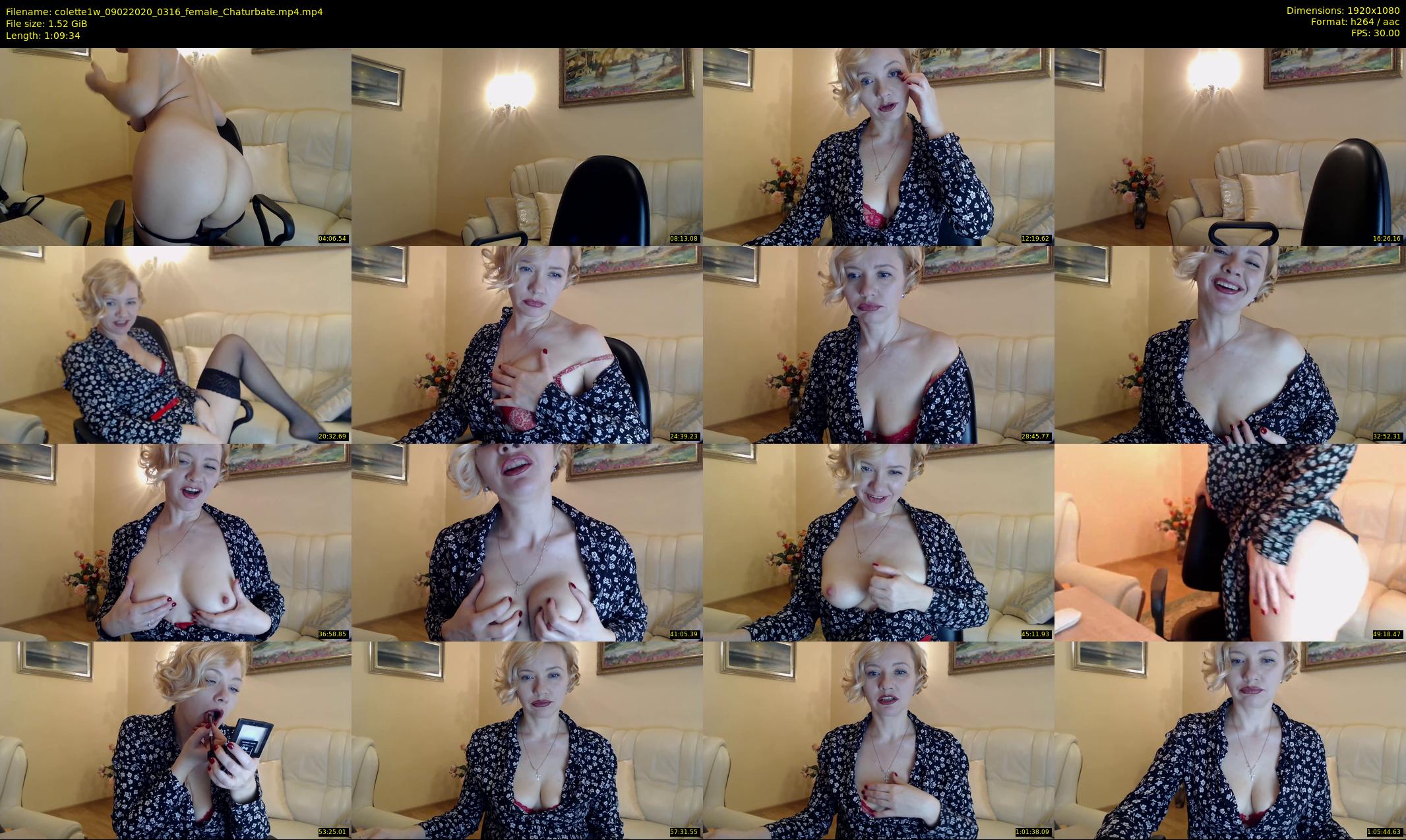 colette1w — 70 minute Chaturbate female cam show recording, 1080p, Feb 9, 2020