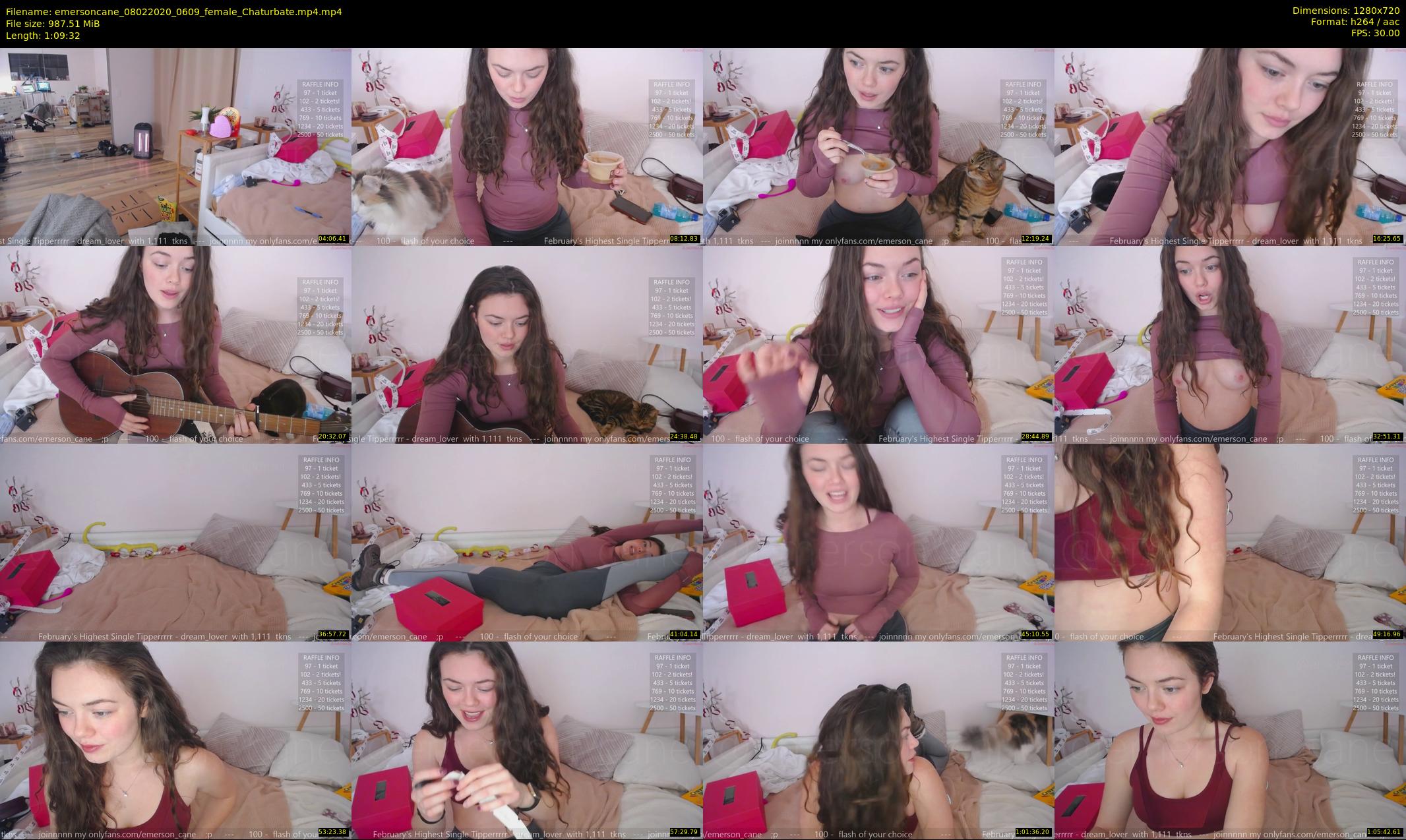 emersoncane — 70 minute Chaturbate female cam show recording, 720p, Feb 8, 2020