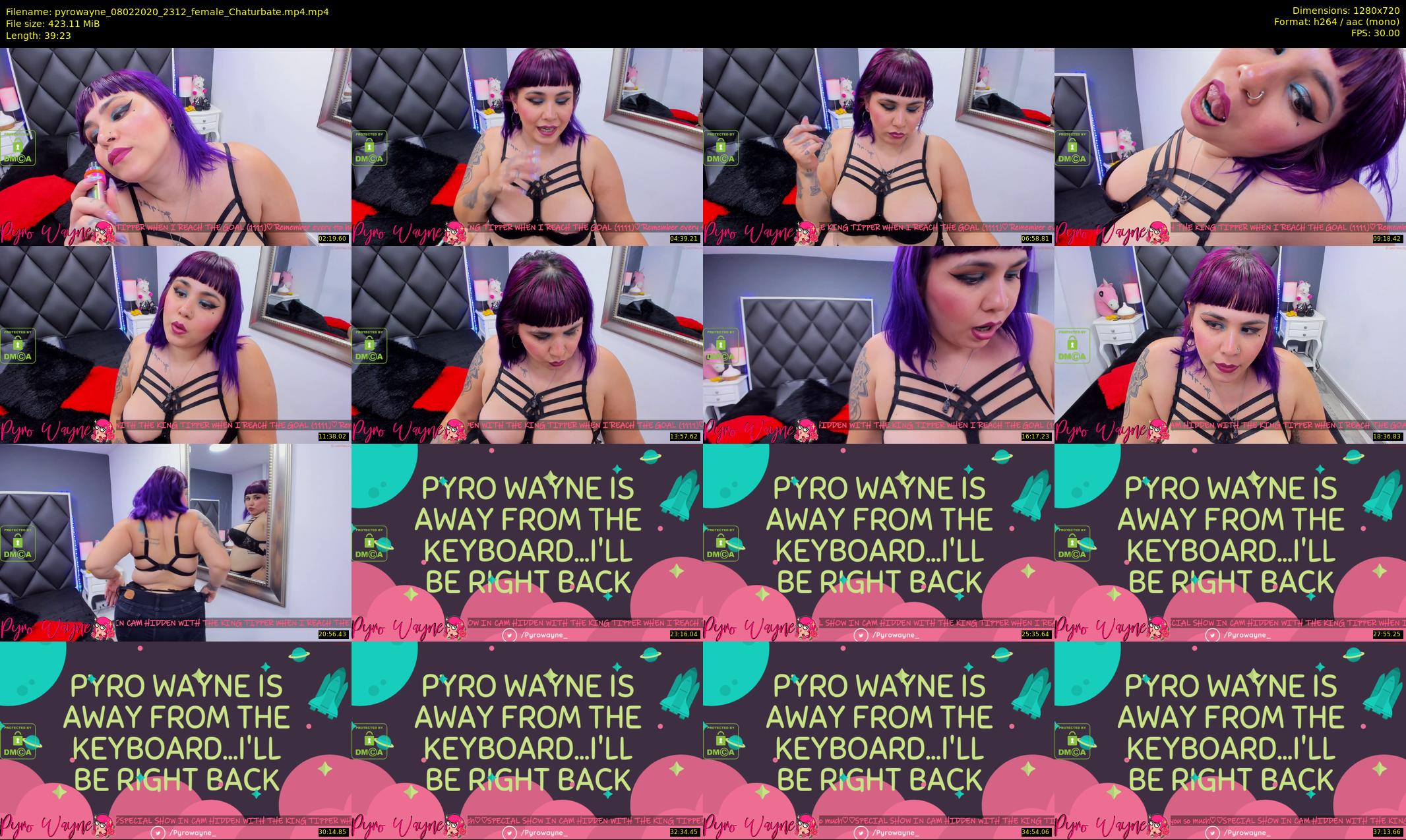 pyrowayne — 40 minute Chaturbate female cam show recording, 720p, Feb 8, 2020