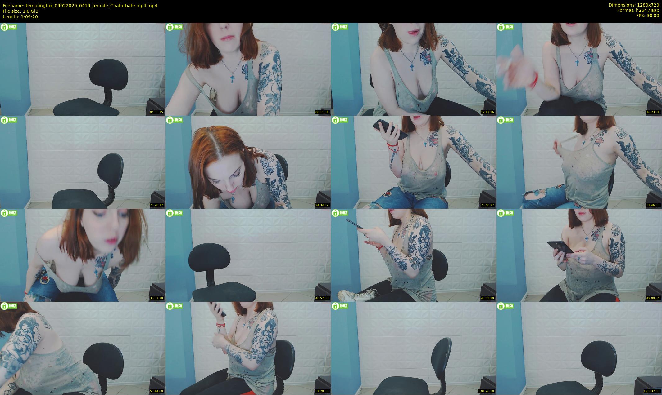 temptingfox — 70 minute Chaturbate female cam show recording, 720p, Feb 9, 2020