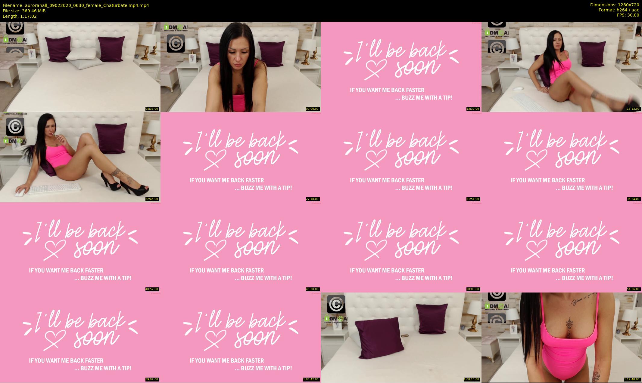 aurorahall — 78 minute Chaturbate female cam show recording, 720p, Feb 9, 2020