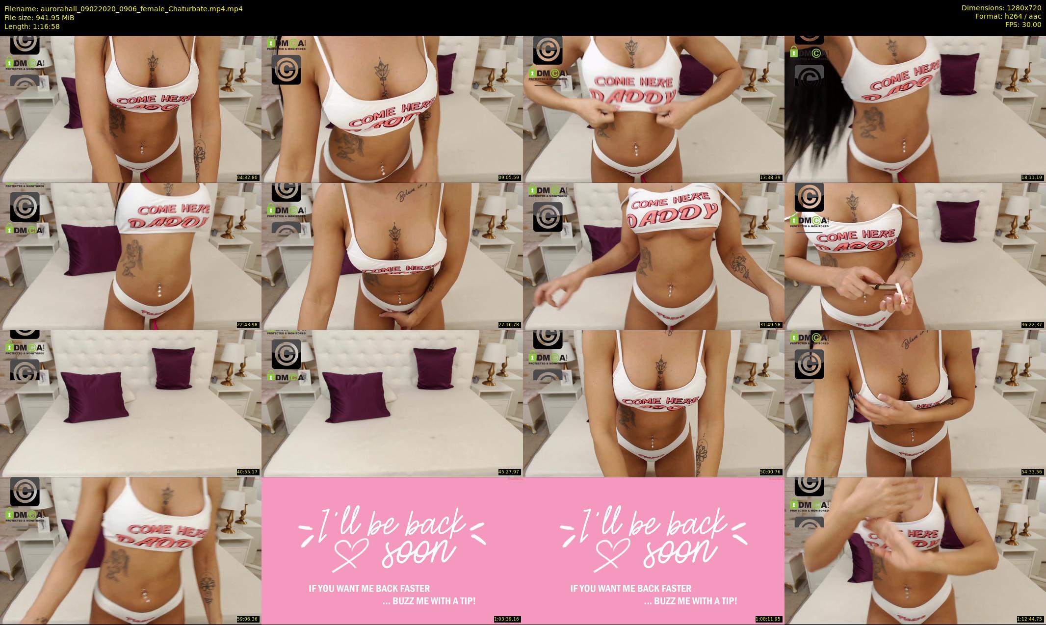 aurorahall — 77 minute Chaturbate female cam show recording, 720p, Feb 9, 2020