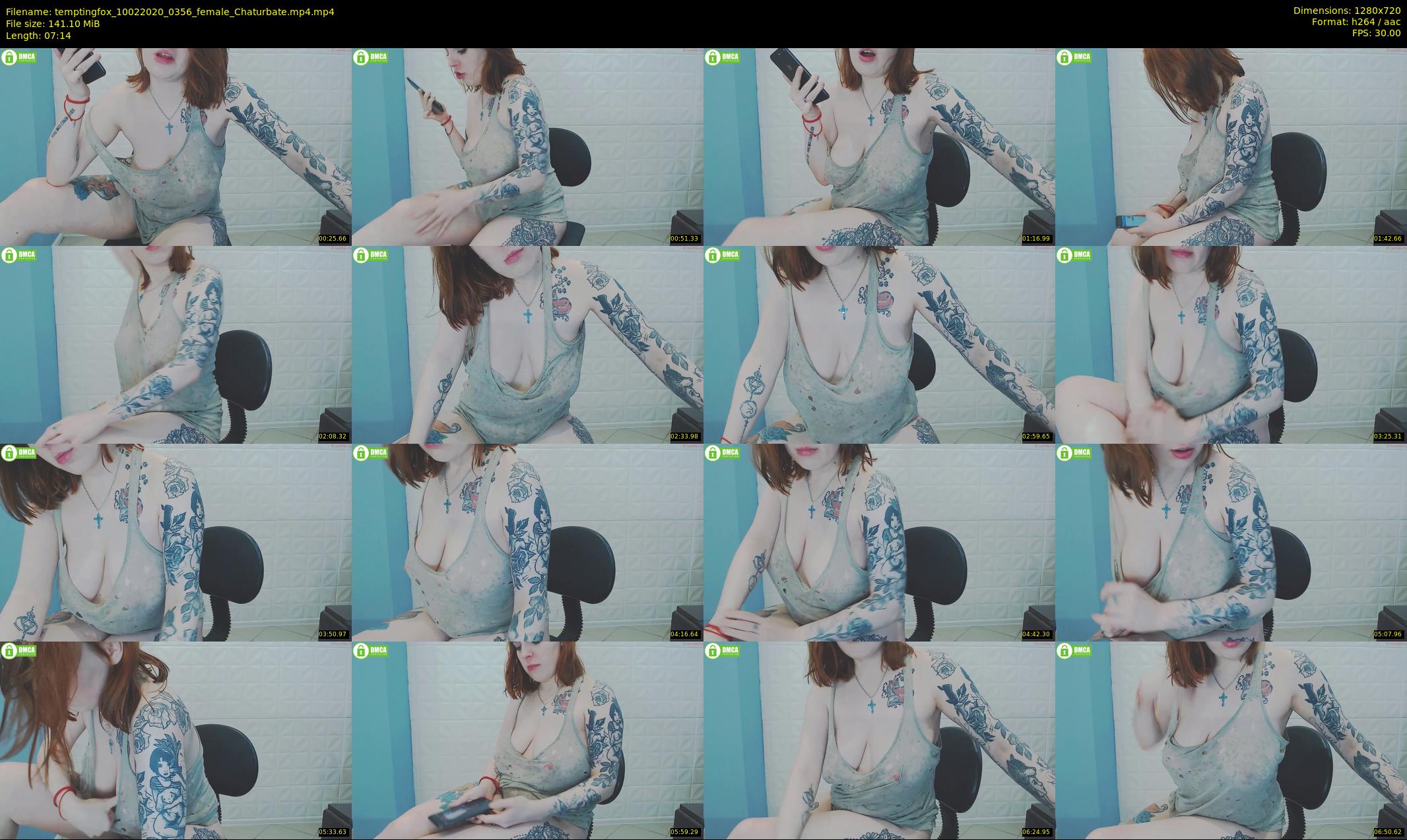temptingfox — 8 minute Chaturbate female cam show recording, 720p, Feb 10, 2020