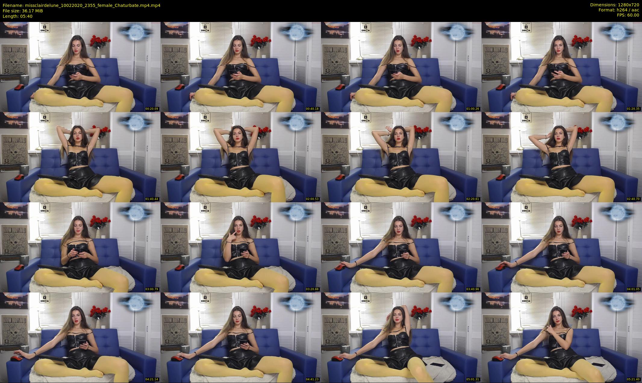 missclairdelune — 6 minute Chaturbate female cam show recording, 720p, Feb 10, 2020