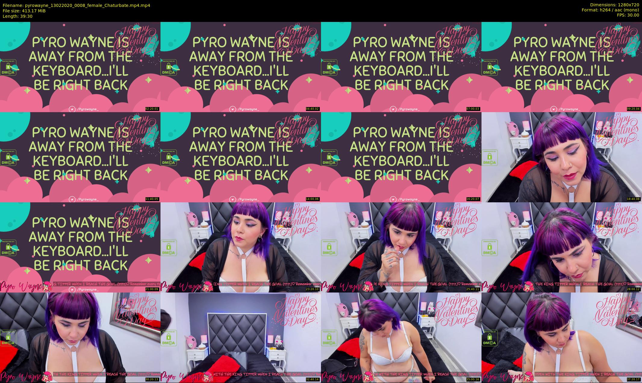 pyrowayne — 40 minute Chaturbate female cam show recording, 720p, Feb 13, 2020
