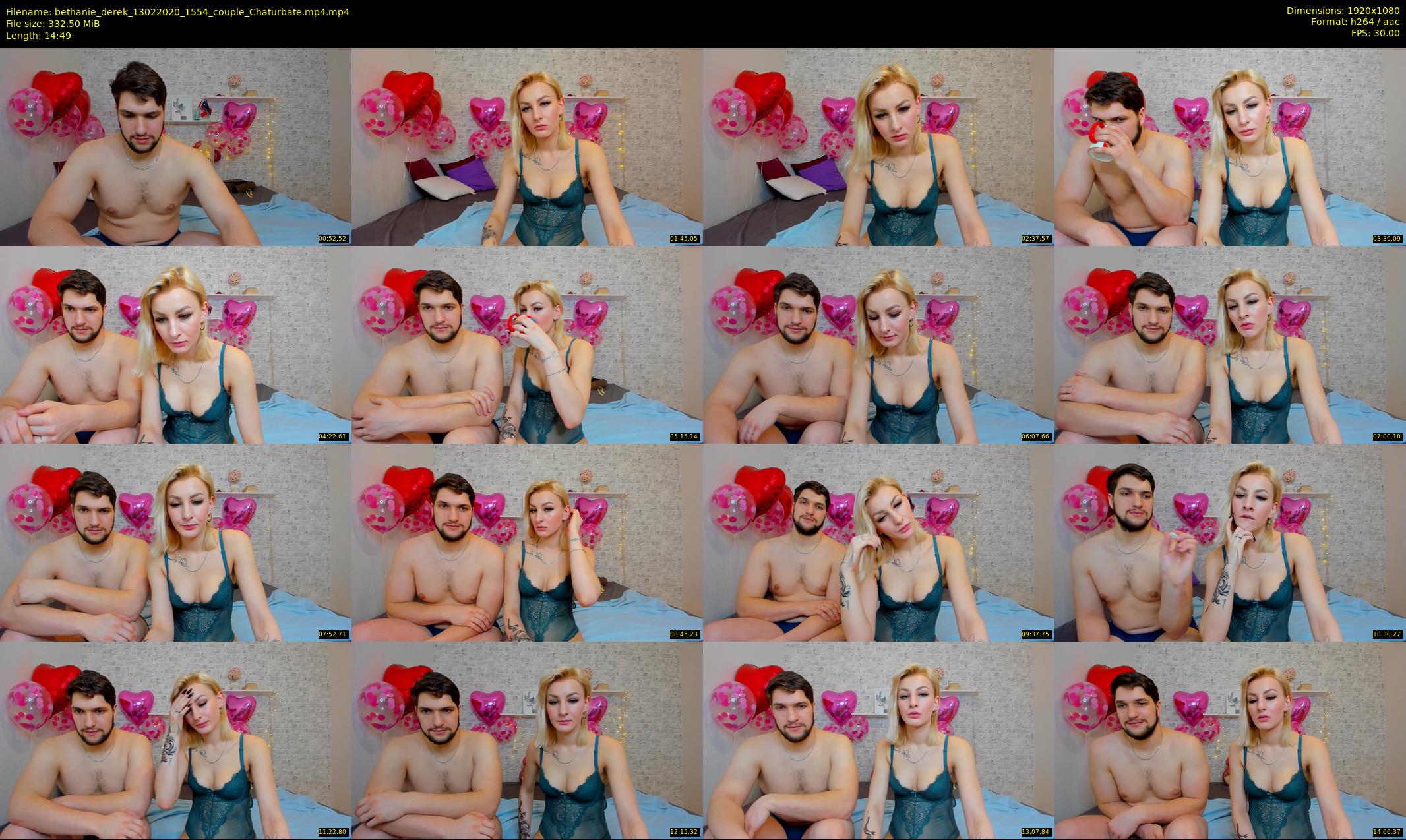 bethanie_derek — 15 minute Chaturbate couple cam show recording, 1080p, Feb 13, 2020