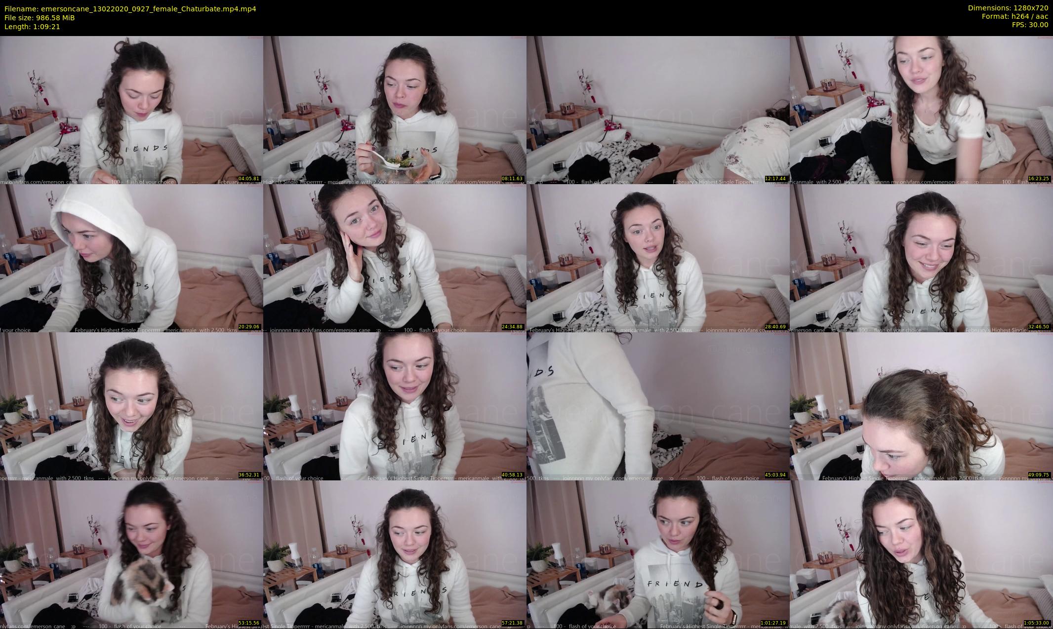 emersoncane — 70 minute Chaturbate female cam show recording, 720p, Feb 13, 2020