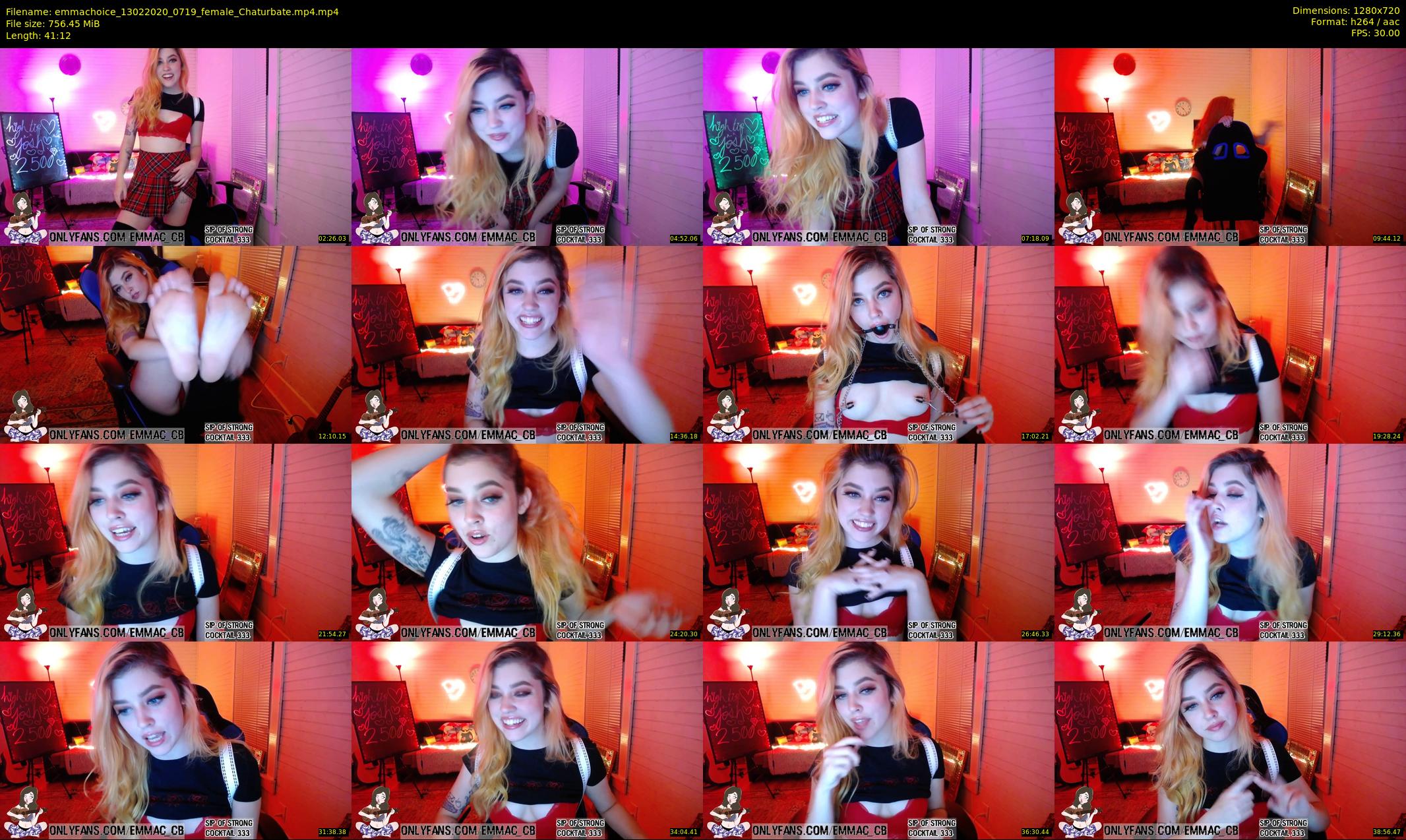 emmachoice — 42 minute Chaturbate female cam show recording, 720p, Feb 13, 2020