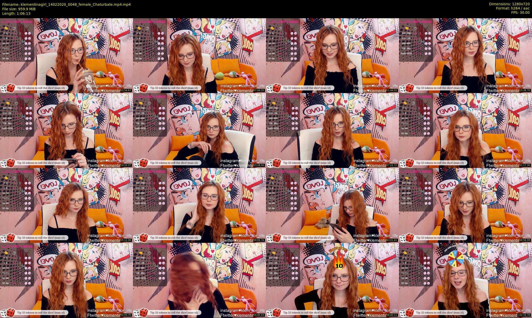 klementinagirl — 67 minute Chaturbate female cam show recording, 720p, Feb 14, 2020