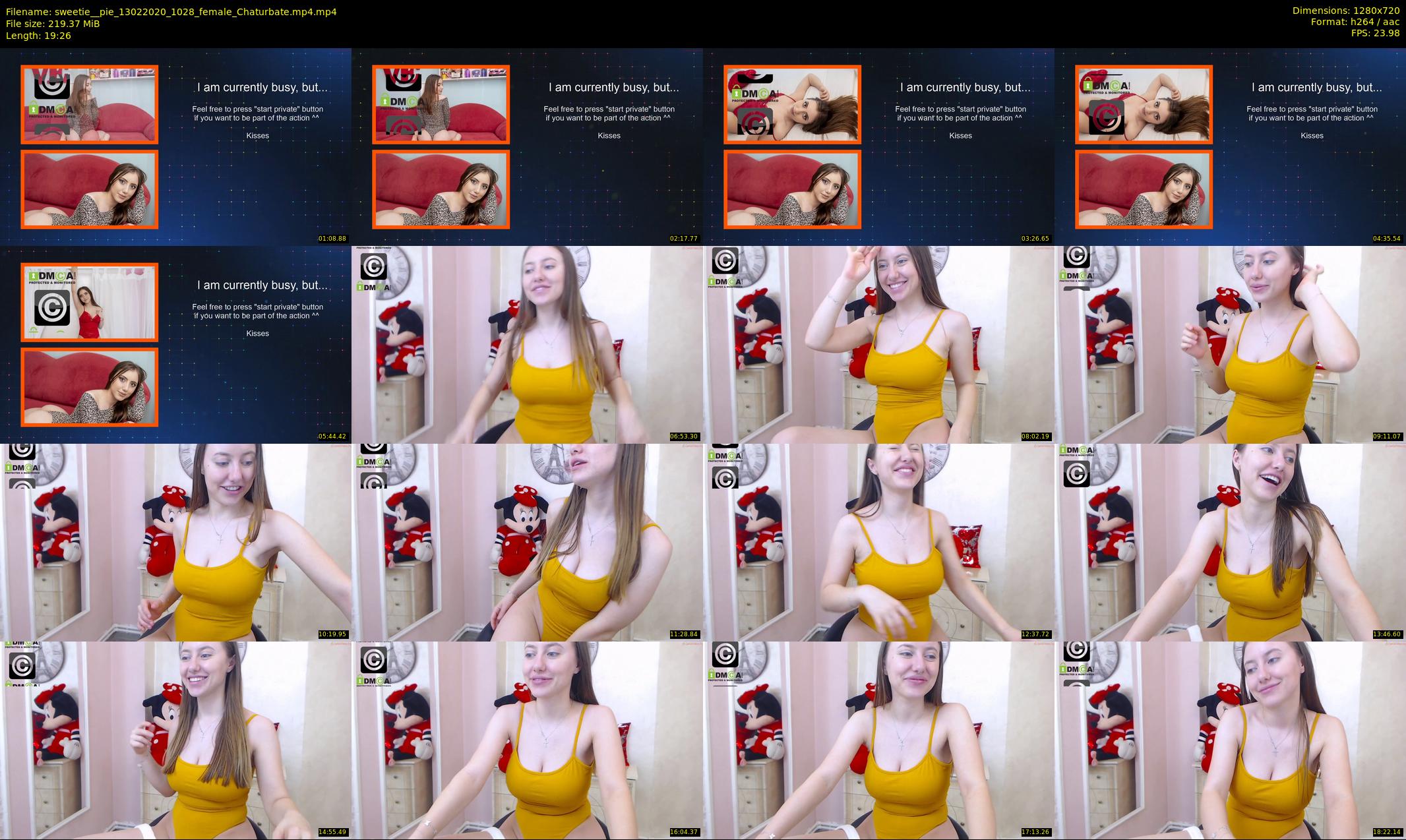 sweetie__pie — 20 minute Chaturbate female cam show recording, 720p, Feb 13, 2020