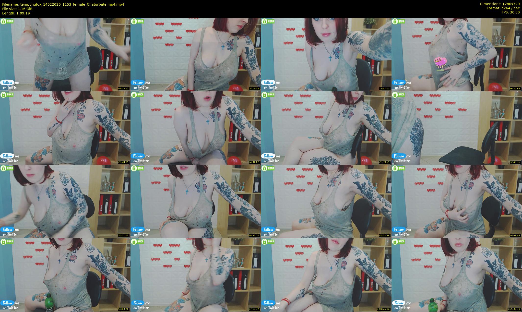 temptingfox — 70 minute Chaturbate female cam show recording, 720p, Feb 14, 2020