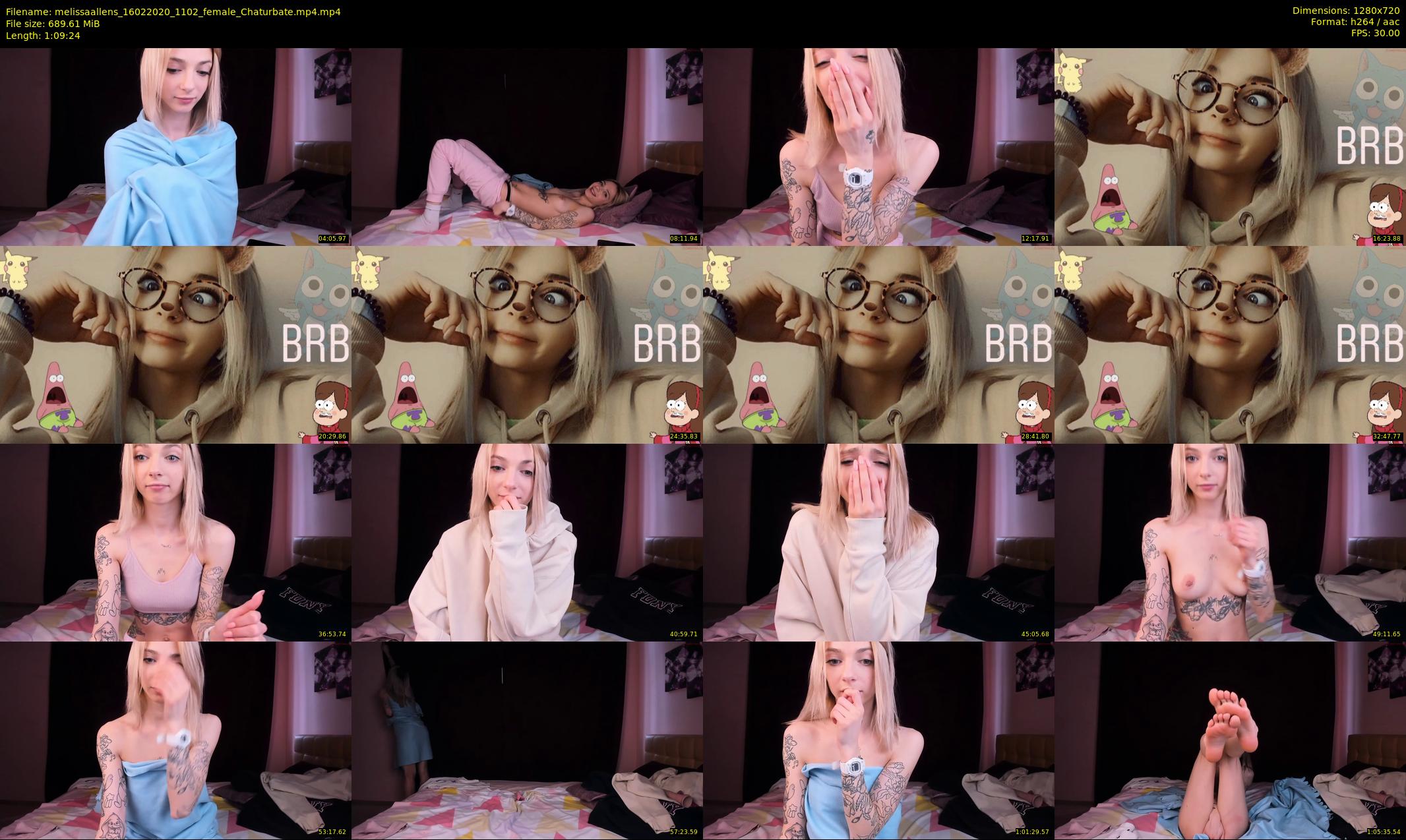 melissaallens — 70 minute Chaturbate female cam show recording, 720p, Feb 16, 2020
