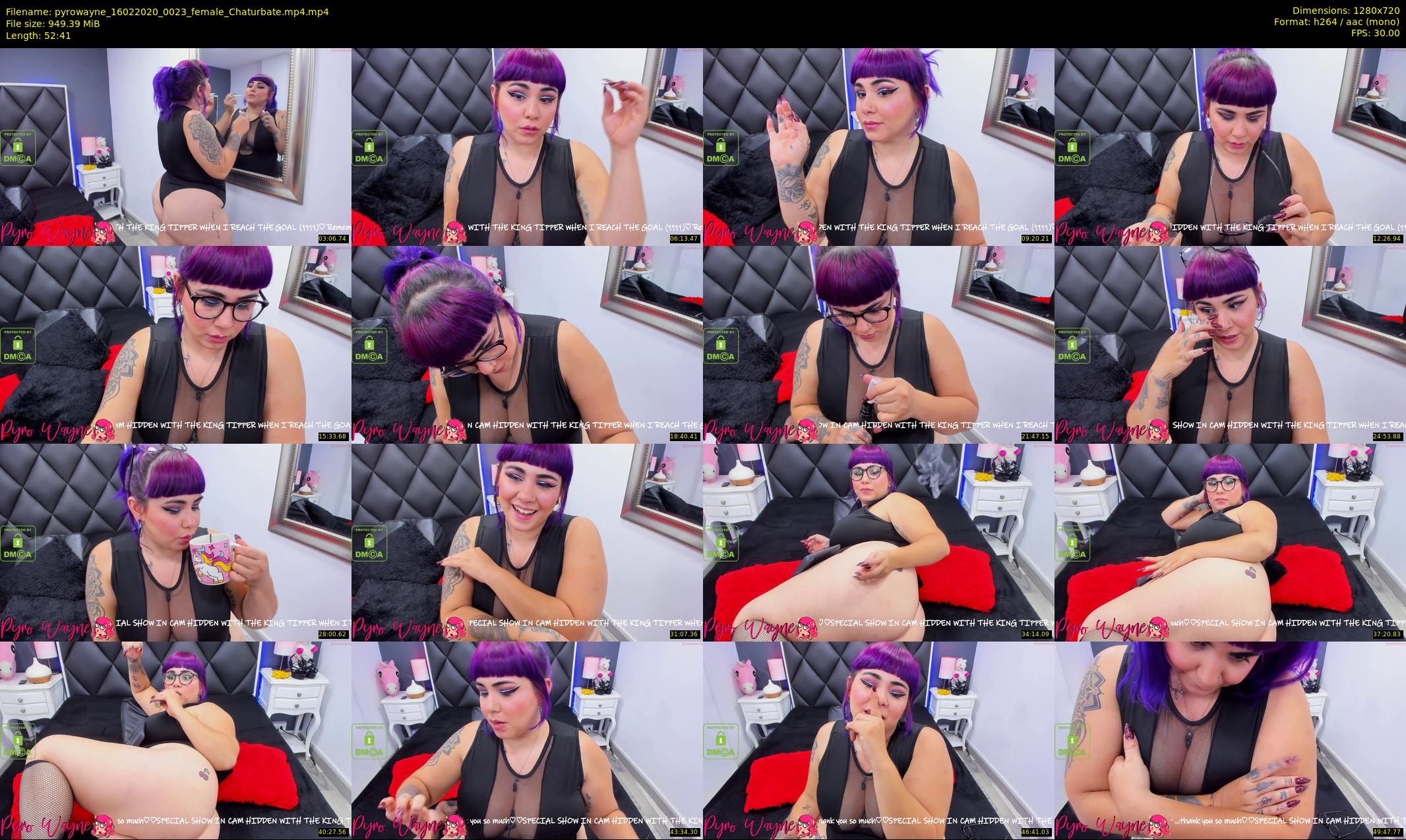 pyrowayne — 53 minute Chaturbate female cam show recording, 720p, Feb 16, 2020