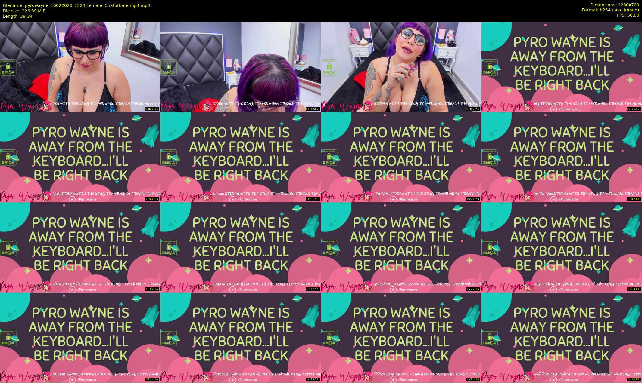 pyrowayne — 40 minute Chaturbate female cam show recording, 720p, Feb 16, 2020