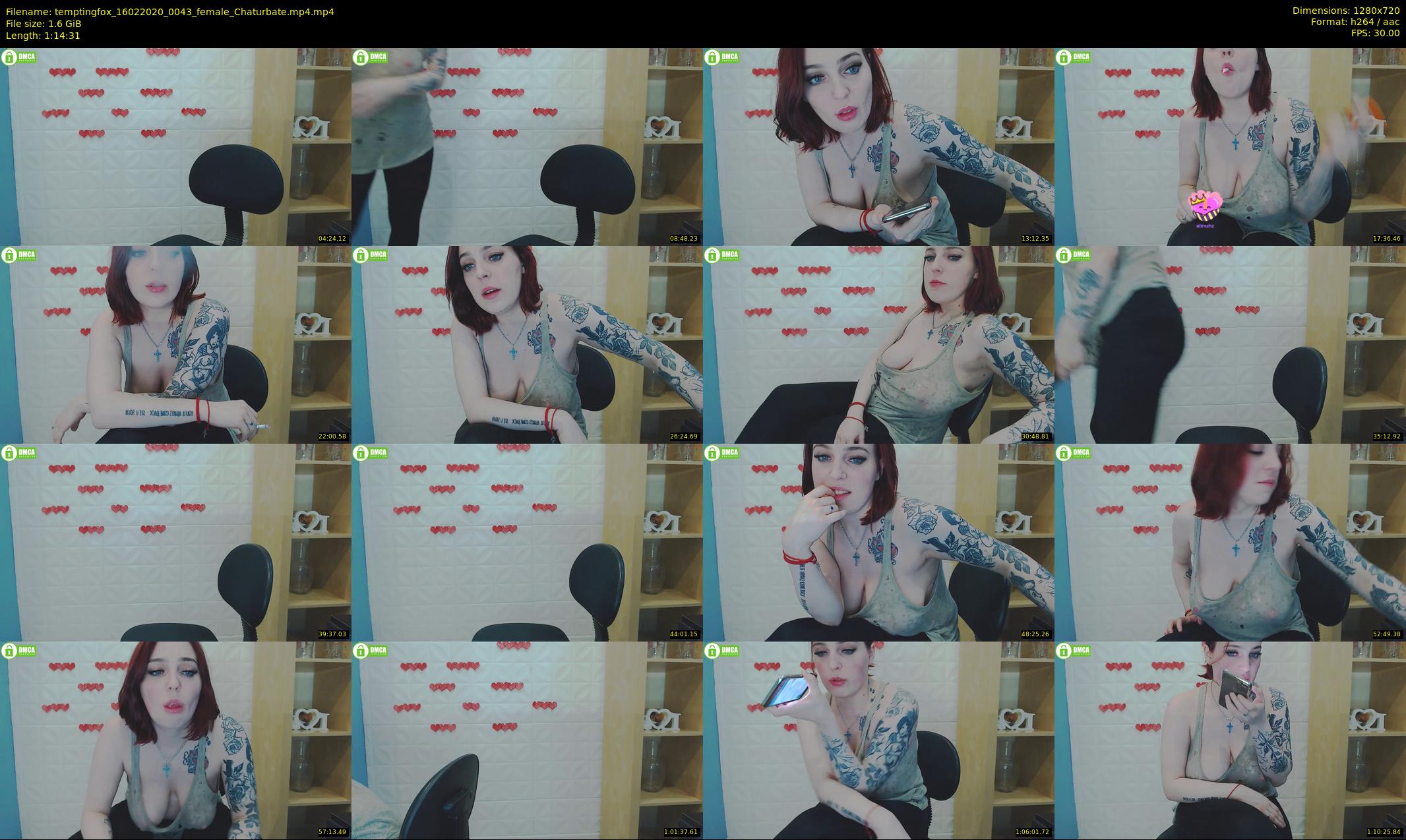 temptingfox — 75 minute Chaturbate female cam show recording, 720p, Feb 16, 2020