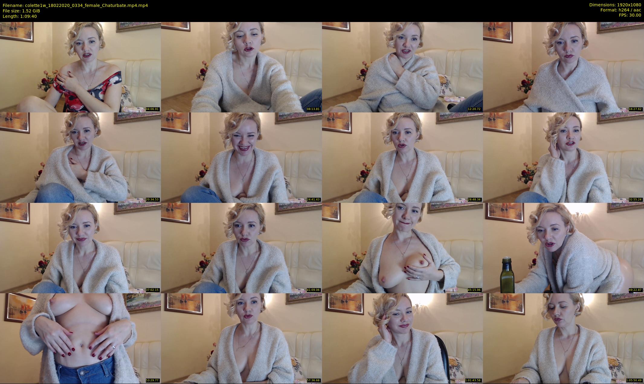colette1w — 70 minute Chaturbate female cam show recording, 1080p, Feb 18, 2020