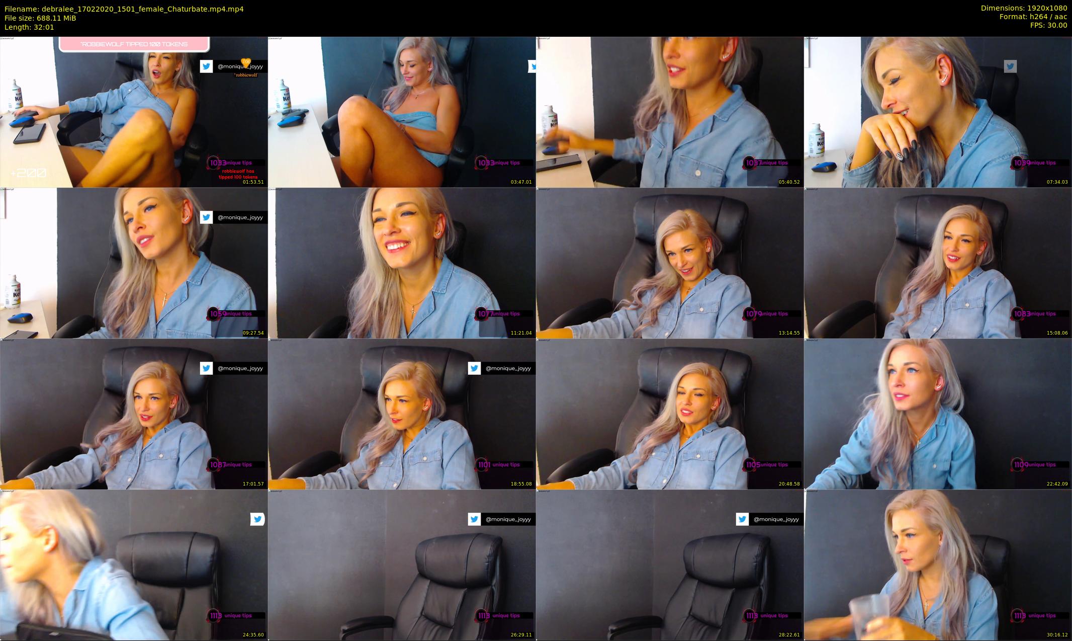 debralee — 33 minute Chaturbate female cam show recording, 1080p, Feb 17, 2020