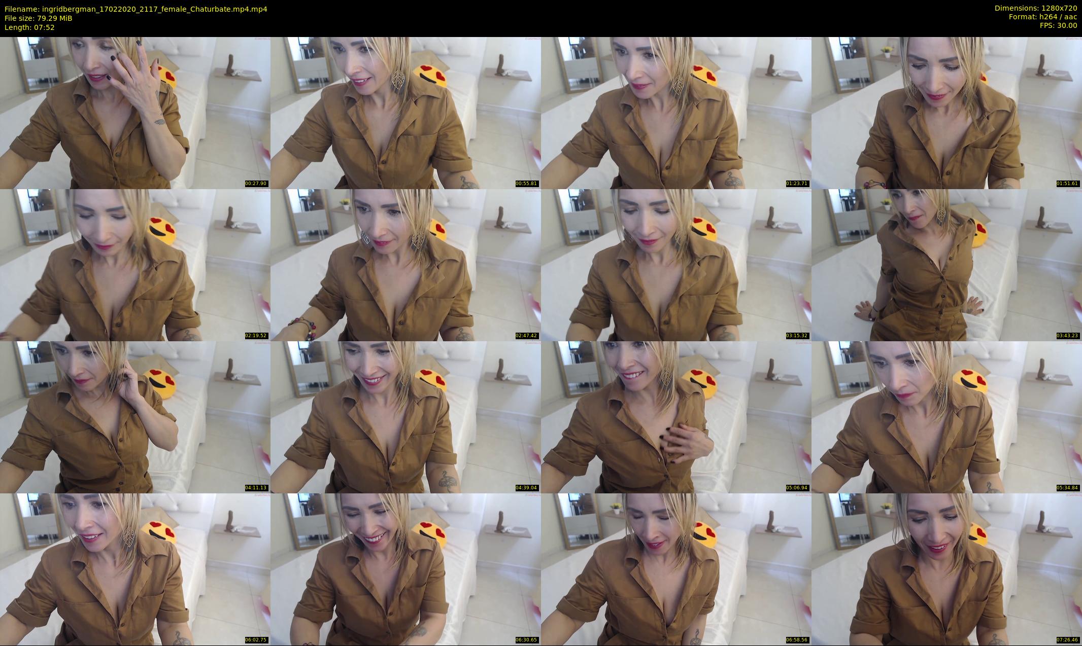 ingridbergman — 8 minute Chaturbate female cam show recording, 720p, Feb 17, 2020