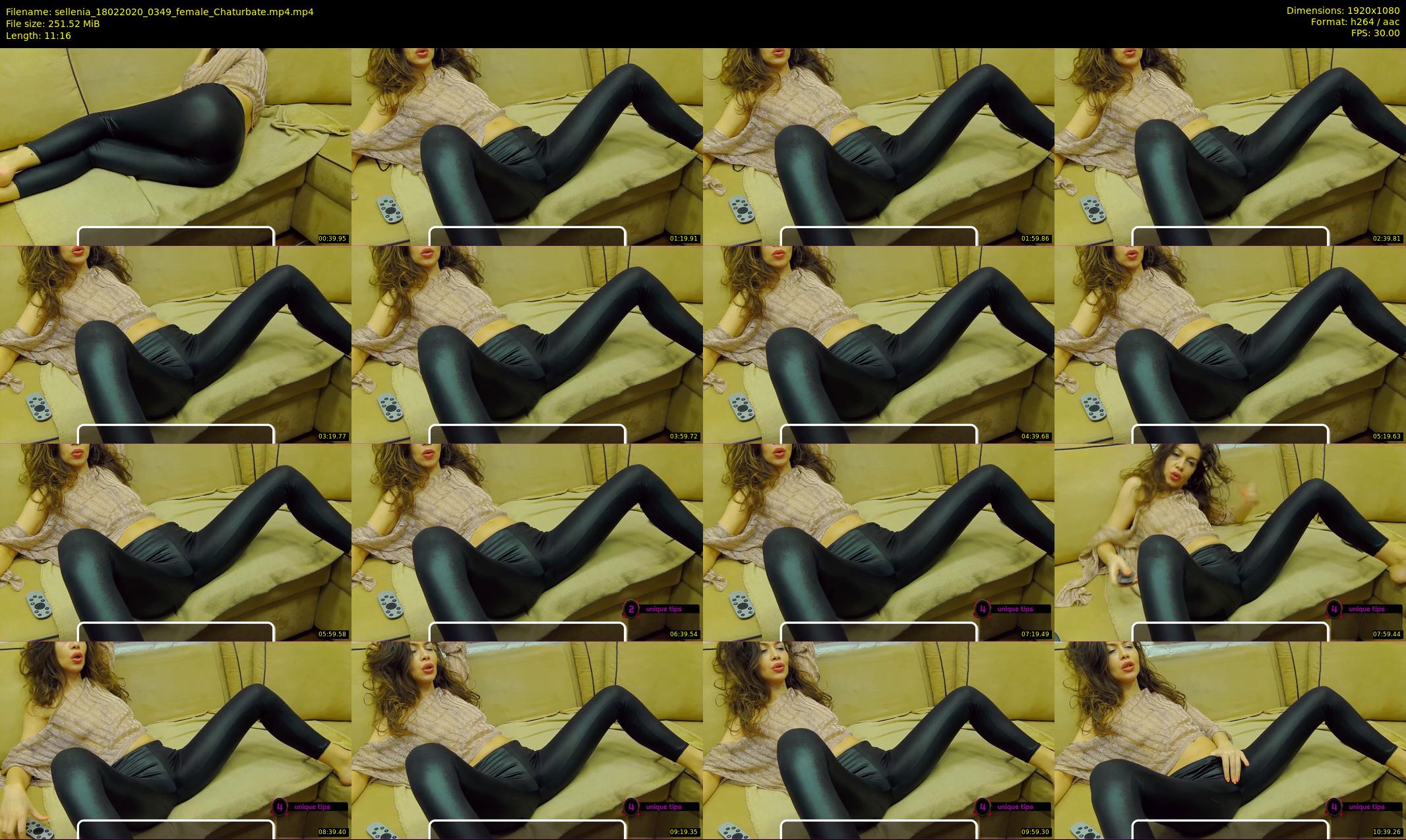sellenia — 12 minute Chaturbate female cam show recording, 1080p, Feb 18, 2020