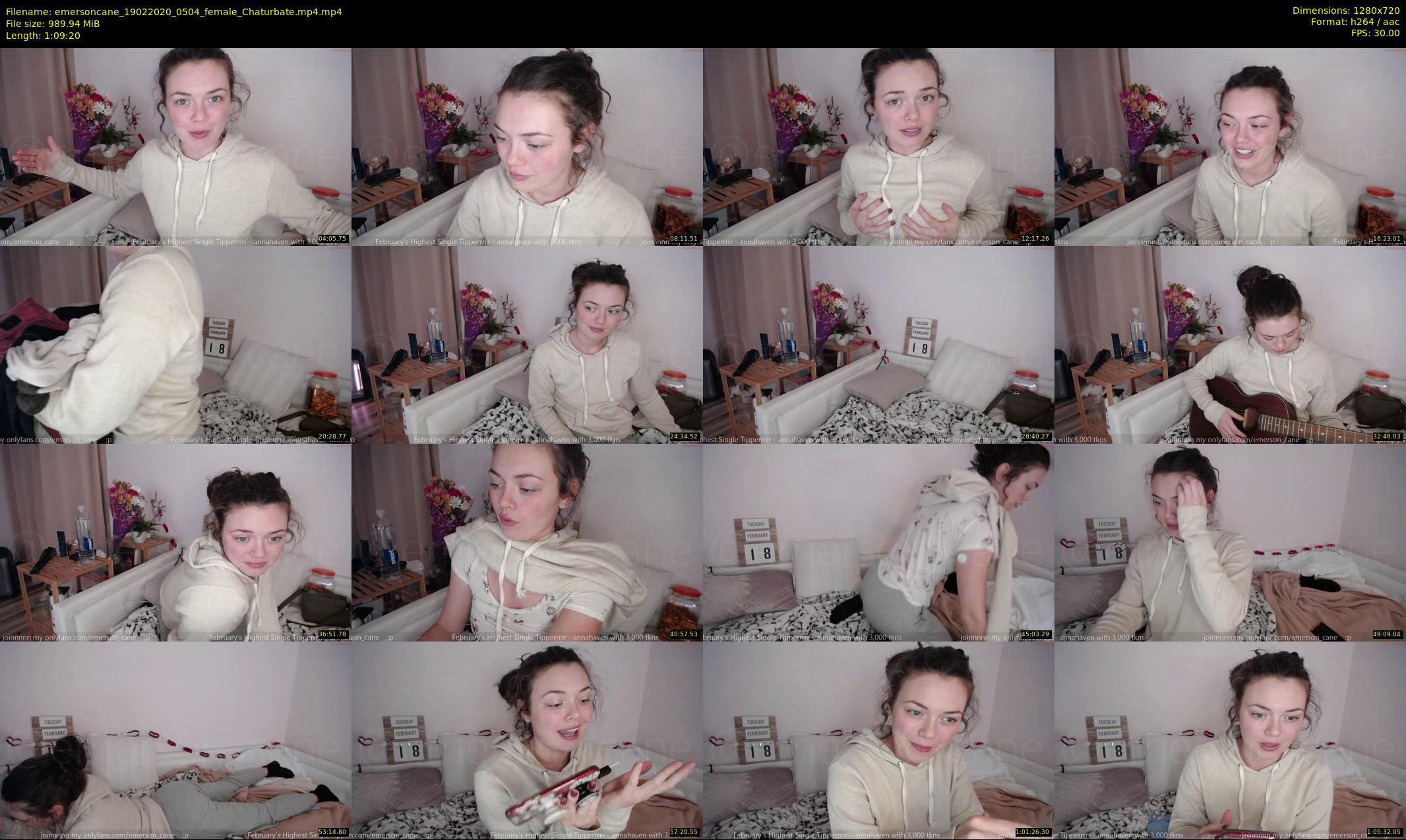 emersoncane — 70 minute Chaturbate female cam show recording, 720p, Feb 19, 2020