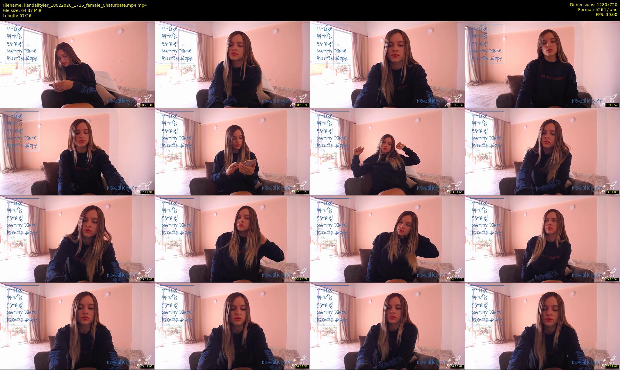 kendalltyler — 8 minute Chaturbate female cam show recording, 720p, Feb 18, 2020