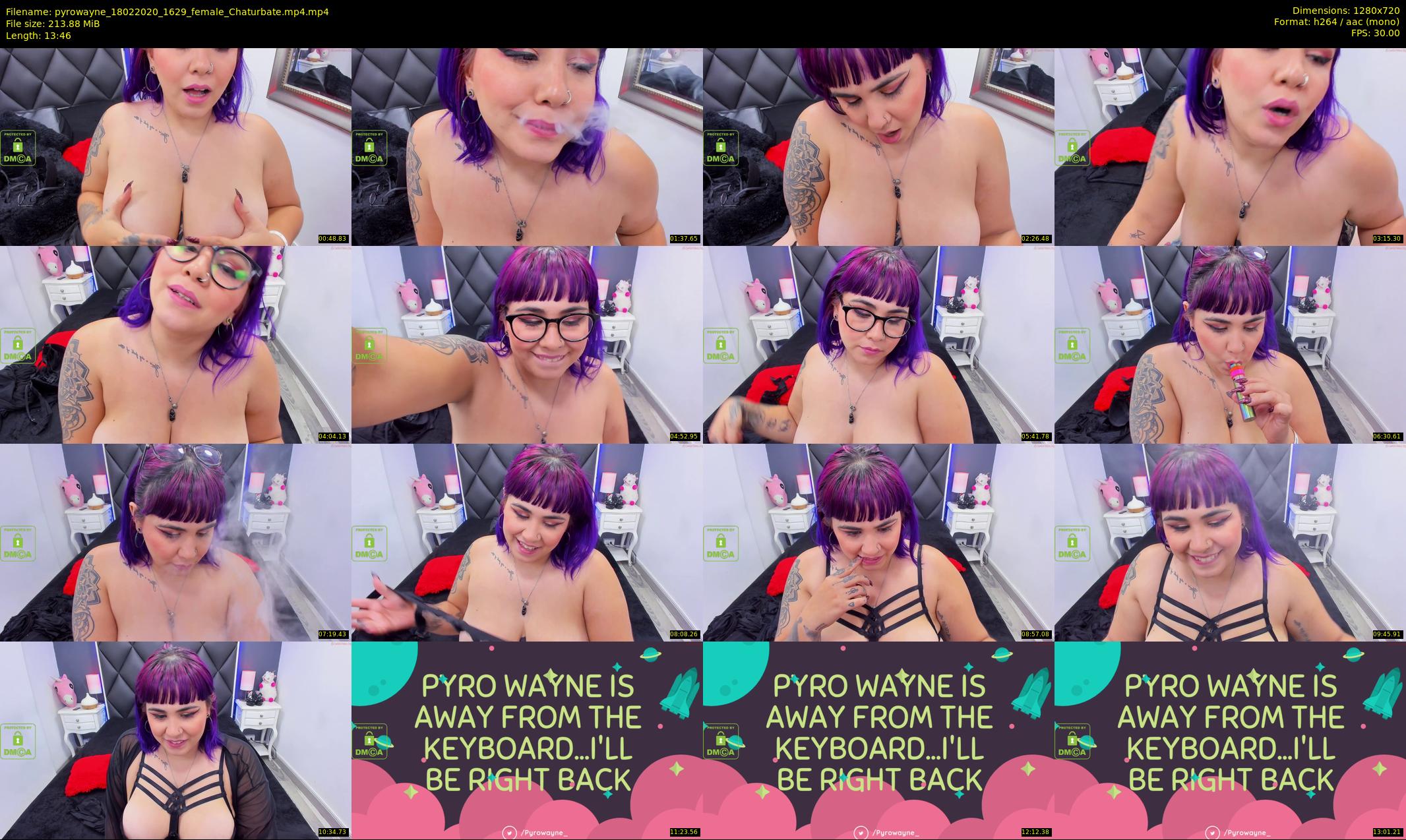 pyrowayne — 14 minute Chaturbate female cam show recording, 720p, Feb 18, 2020