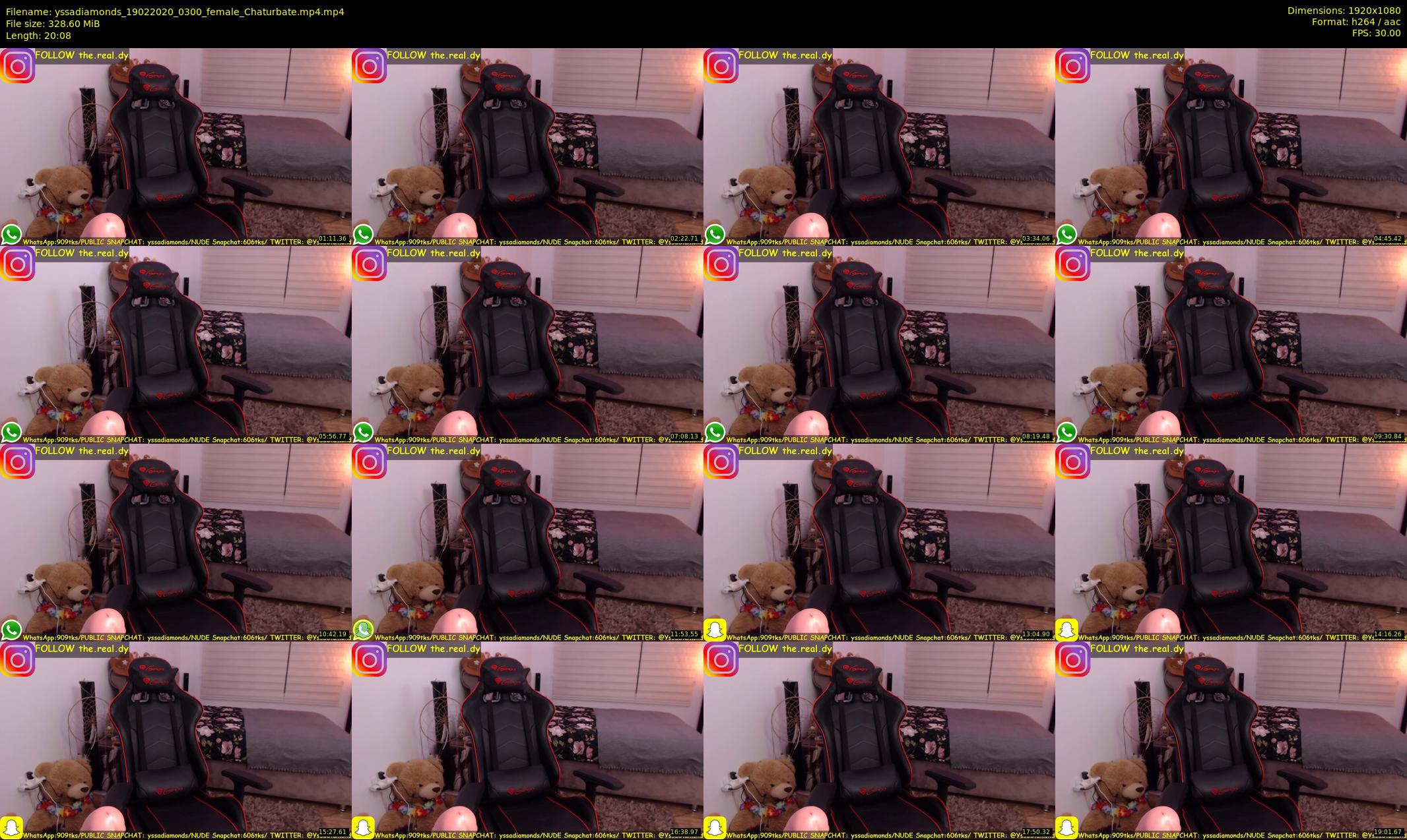 yssadiamonds — 21 minute Chaturbate female cam show recording, 1080p, Feb 19, 2020