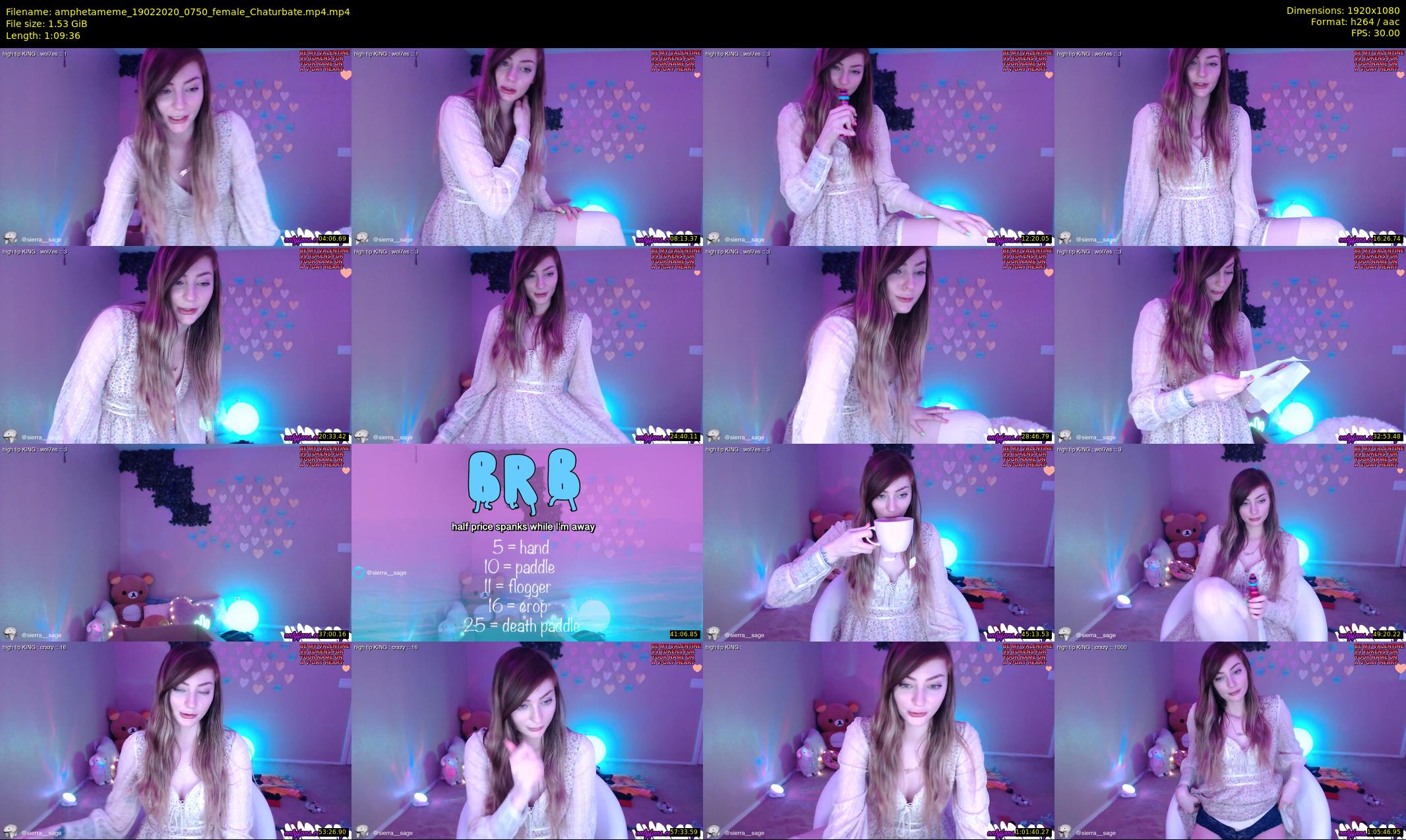 amphetameme — 70 minute Chaturbate female cam show recording, 1080p, Feb 19, 2020