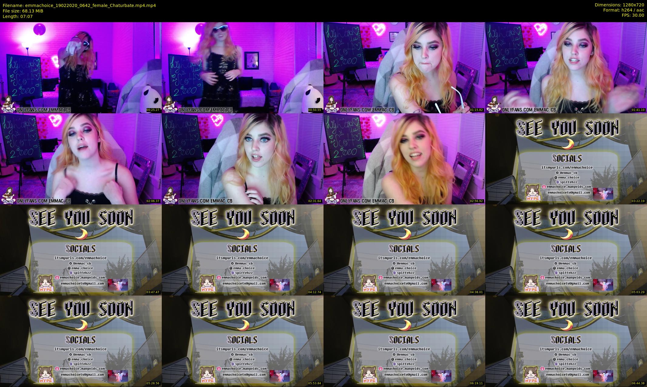 emmachoice — 8 minute Chaturbate female cam show recording, 720p, Feb 19, 2020