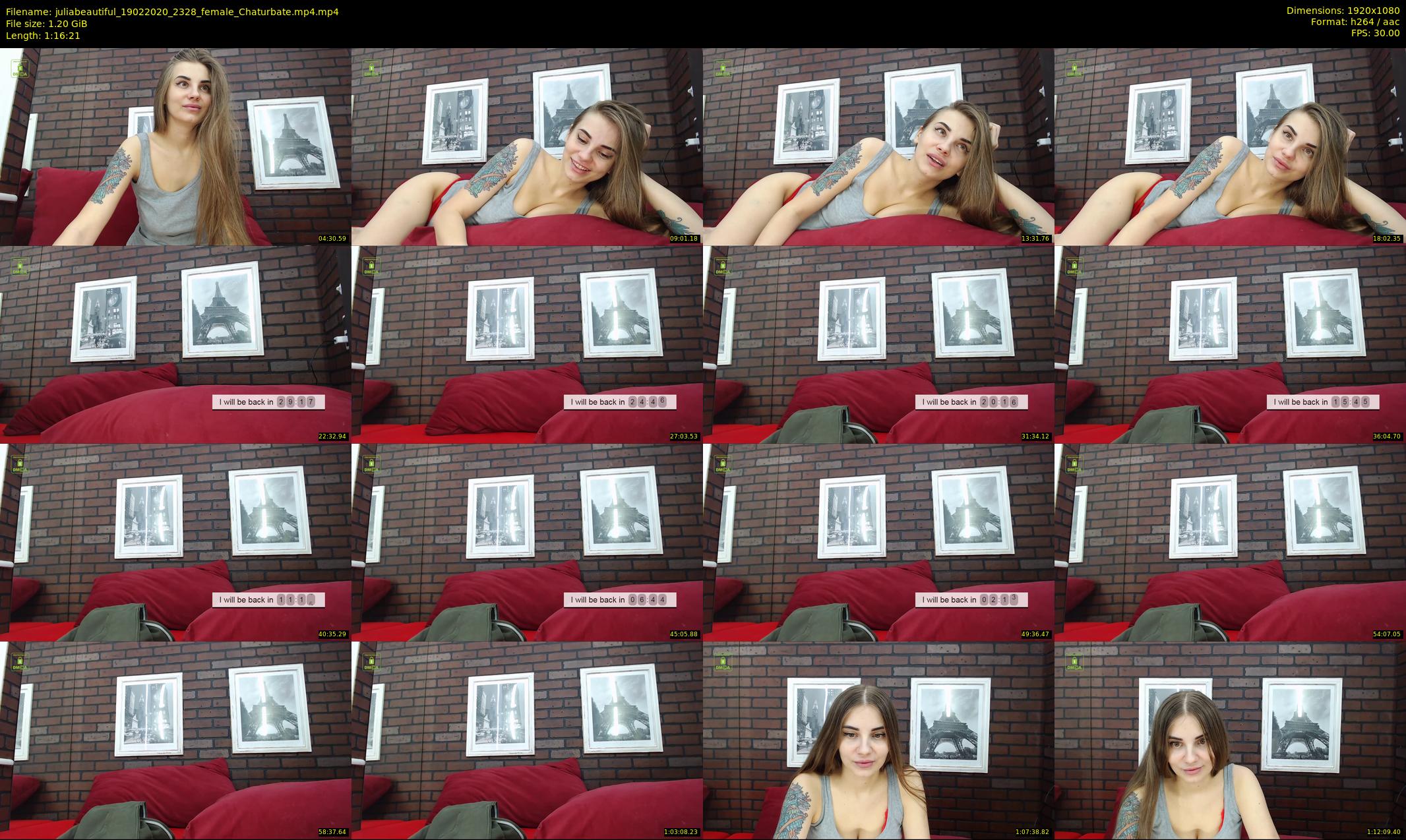 juliabeautiful — 77 minute Chaturbate female cam show recording, 1080p, Feb 19, 2020