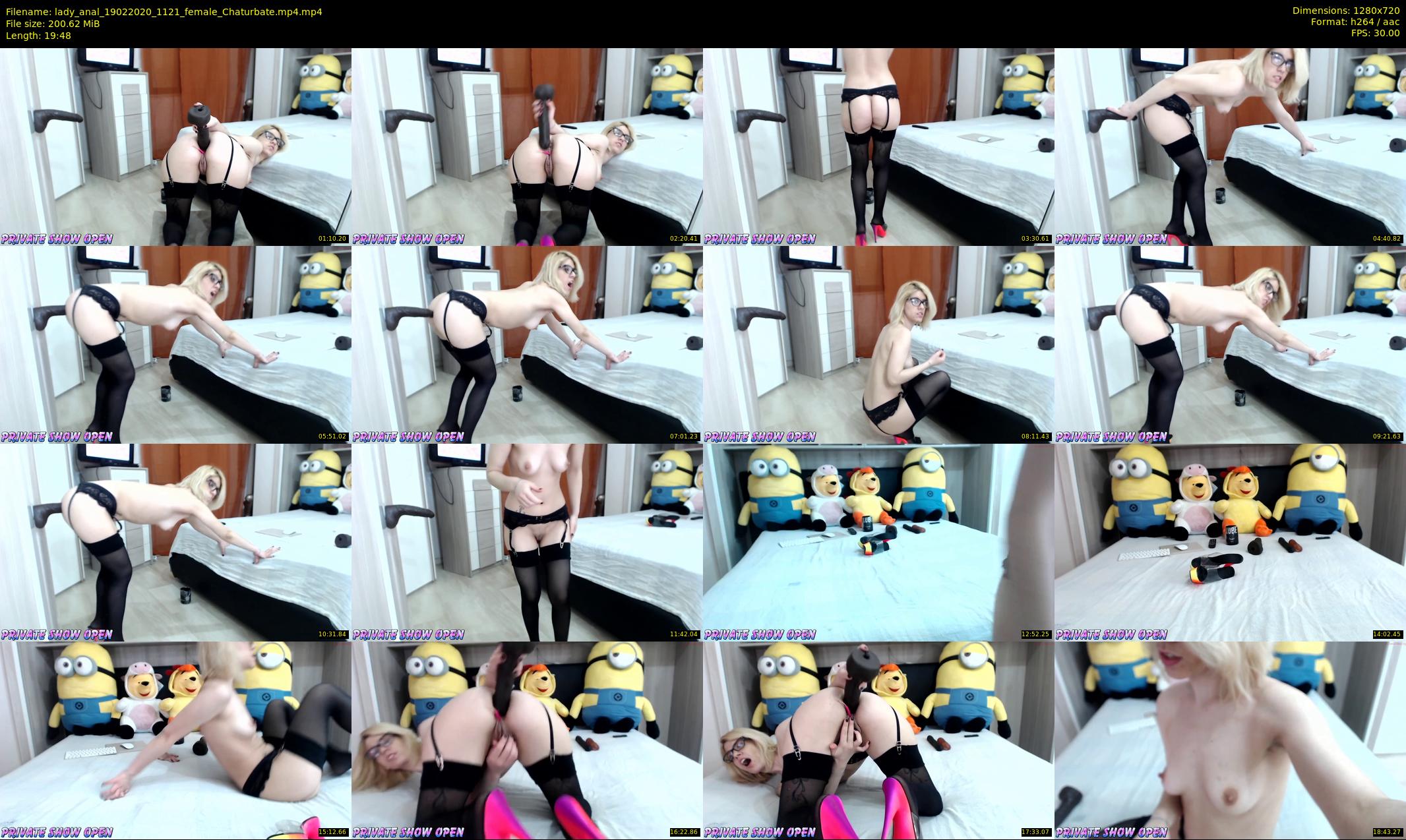 lady_anal — 20 minute Chaturbate female cam show recording, 720p, Feb 19, 2020