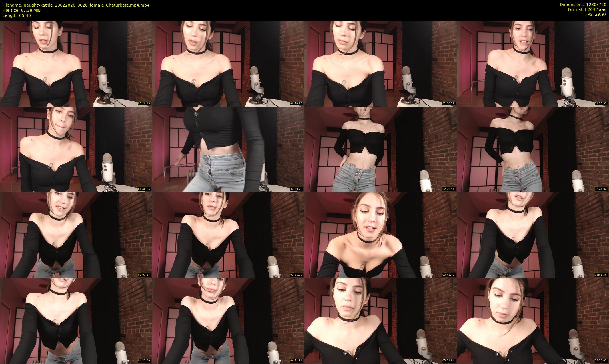 naughtykathie — 6 minute Chaturbate female cam show recording, 720p, Feb 20, 2020