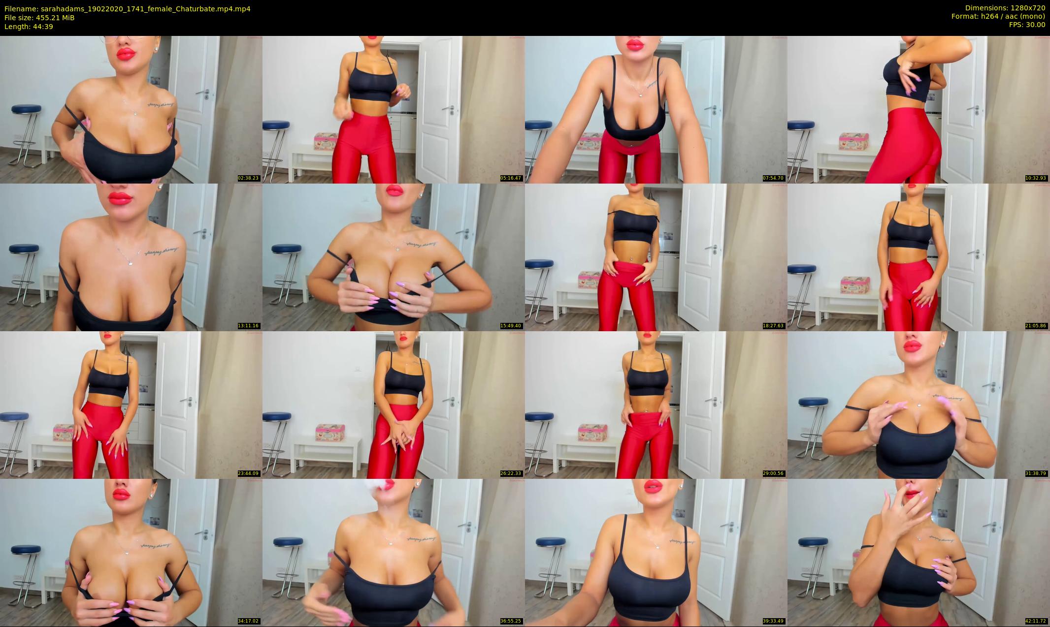 sarahadams — 45 minute Chaturbate female cam show recording, 720p, Feb 19, 2020