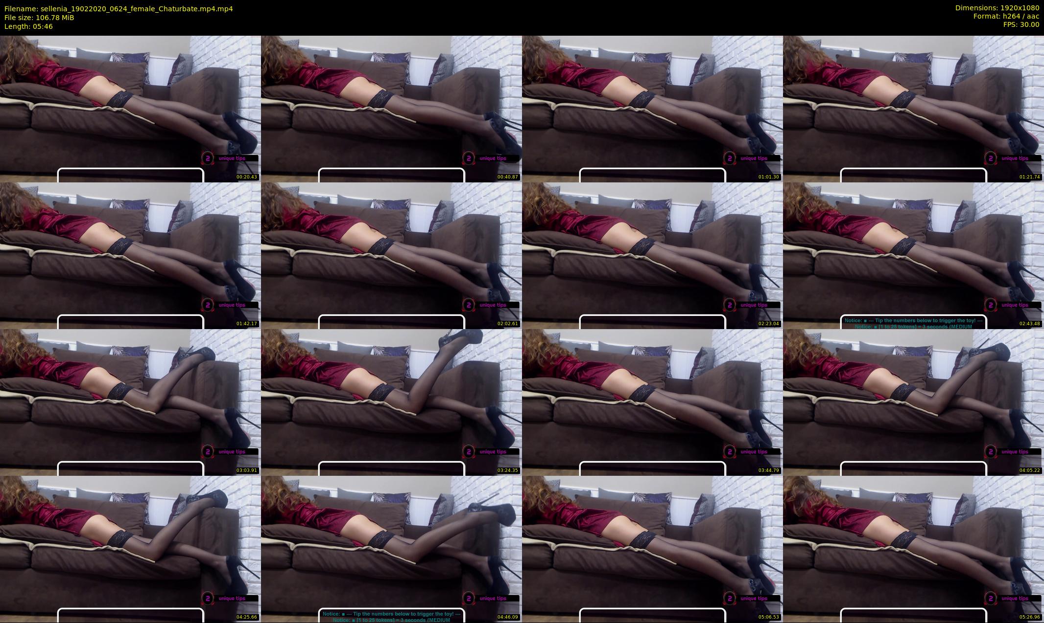 sellenia — 6 minute Chaturbate female cam show recording, 1080p, Feb 19, 2020
