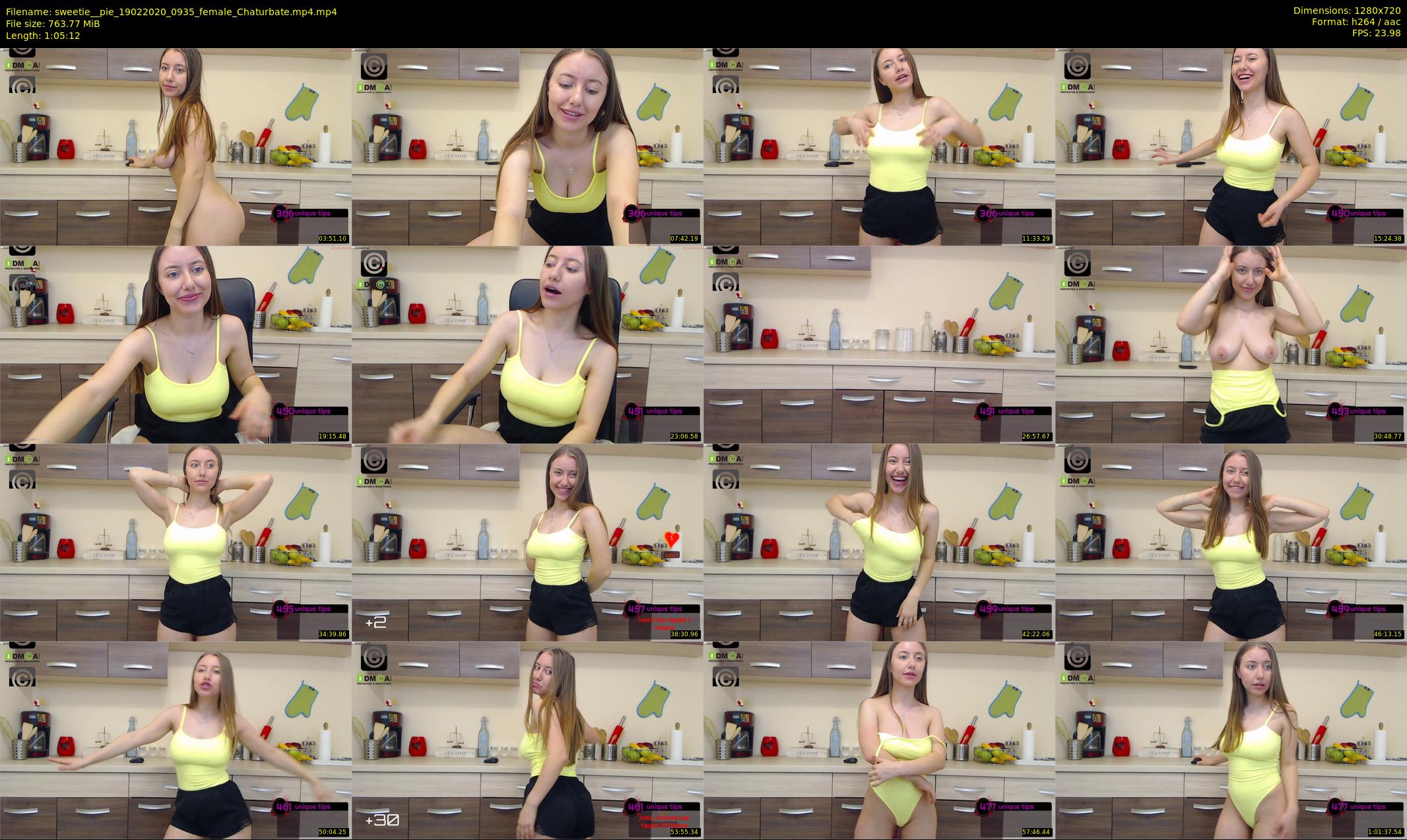 sweetie__pie — 66 minute Chaturbate female cam show recording, 720p, Feb 19, 2020