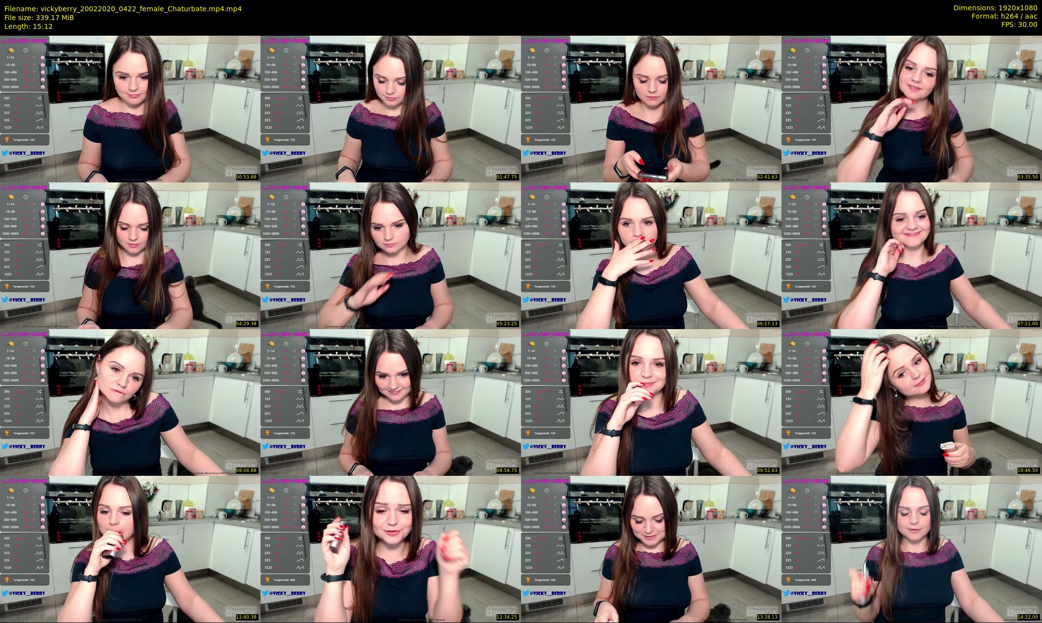 vickyberry — 16 minute Chaturbate female cam show recording, 1080p, Feb 20, 2020