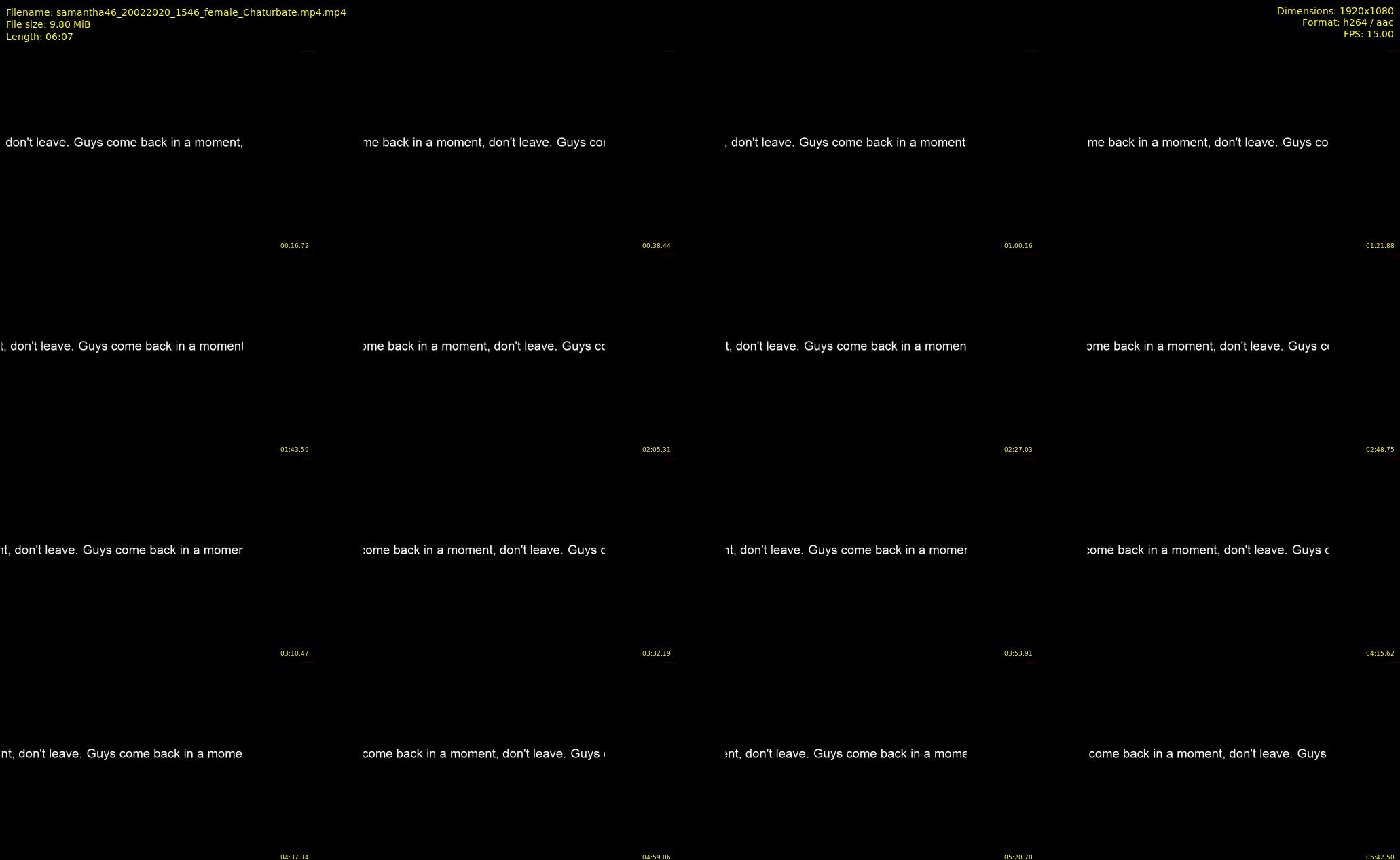 samantha46 — 7 minute Chaturbate female cam show recording, 1080p, Feb 20, 2020