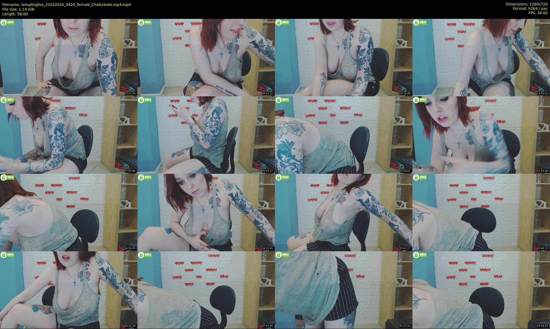 temptingfox — 58 minute Chaturbate female cam show recording, 720p, Feb 21, 2020